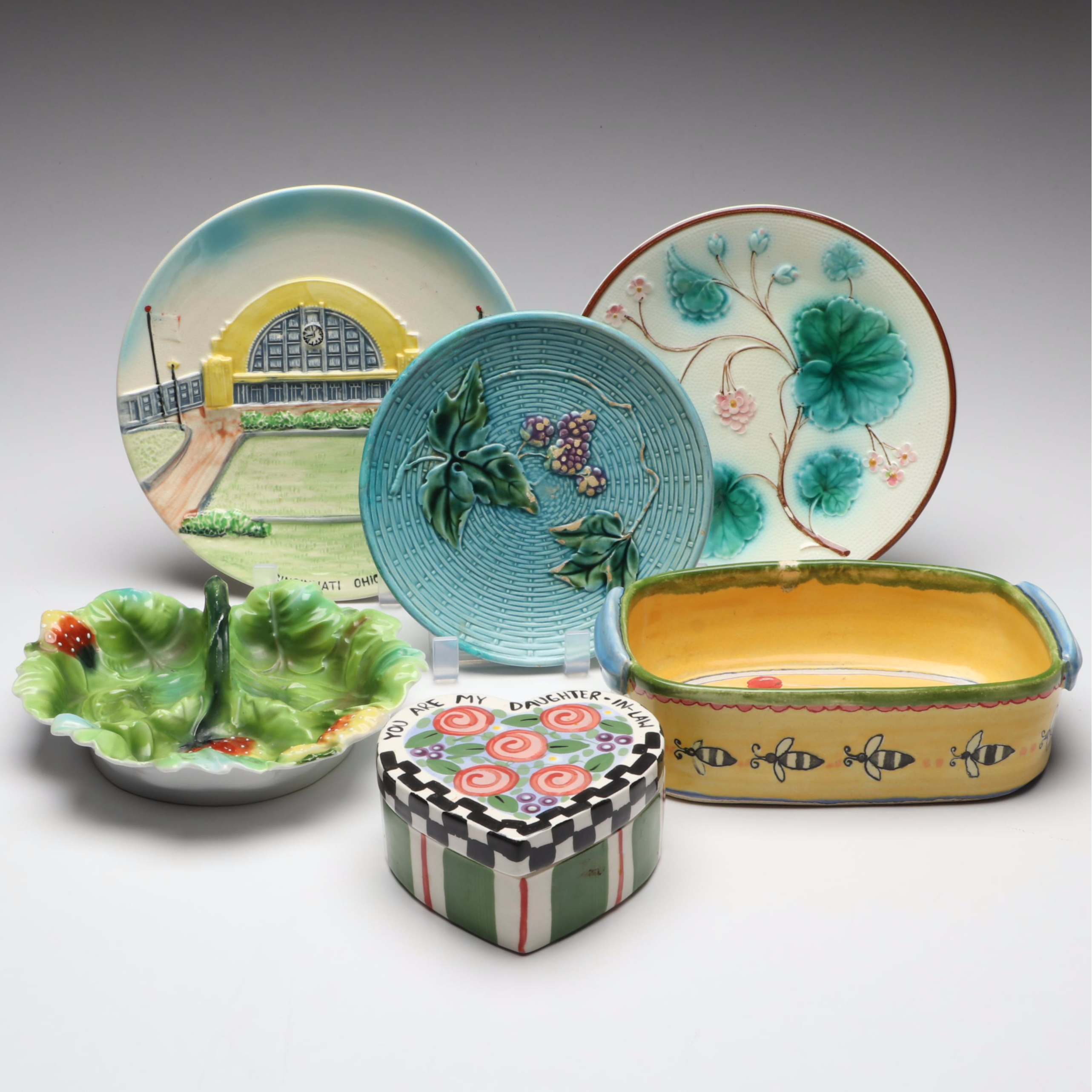 Ilmenau and United Zell Antique German Dishes with Other Art Pottery Tableware