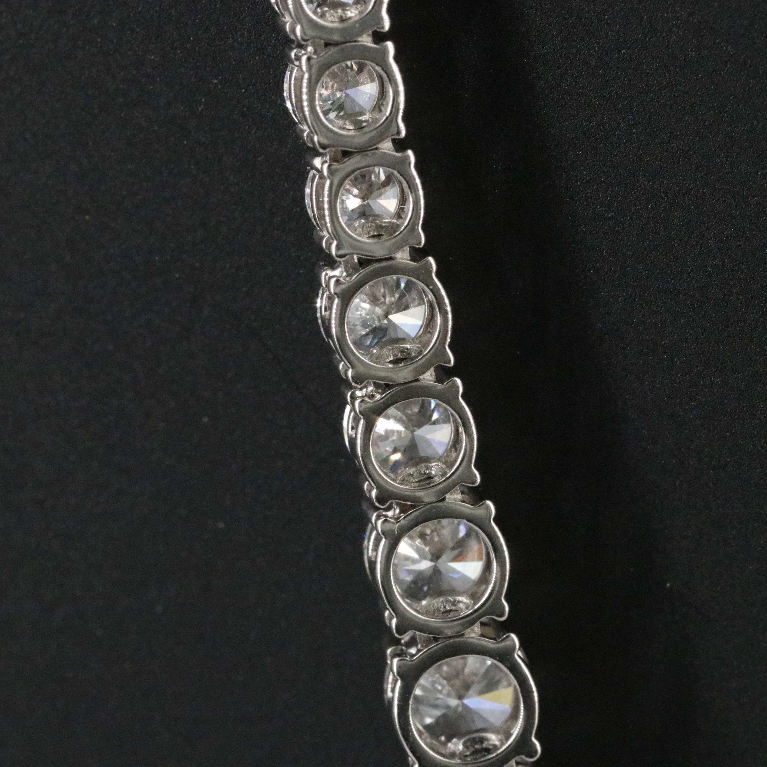 Platinum 29.04 CTW Lab Grown Diamond Riviera Necklace