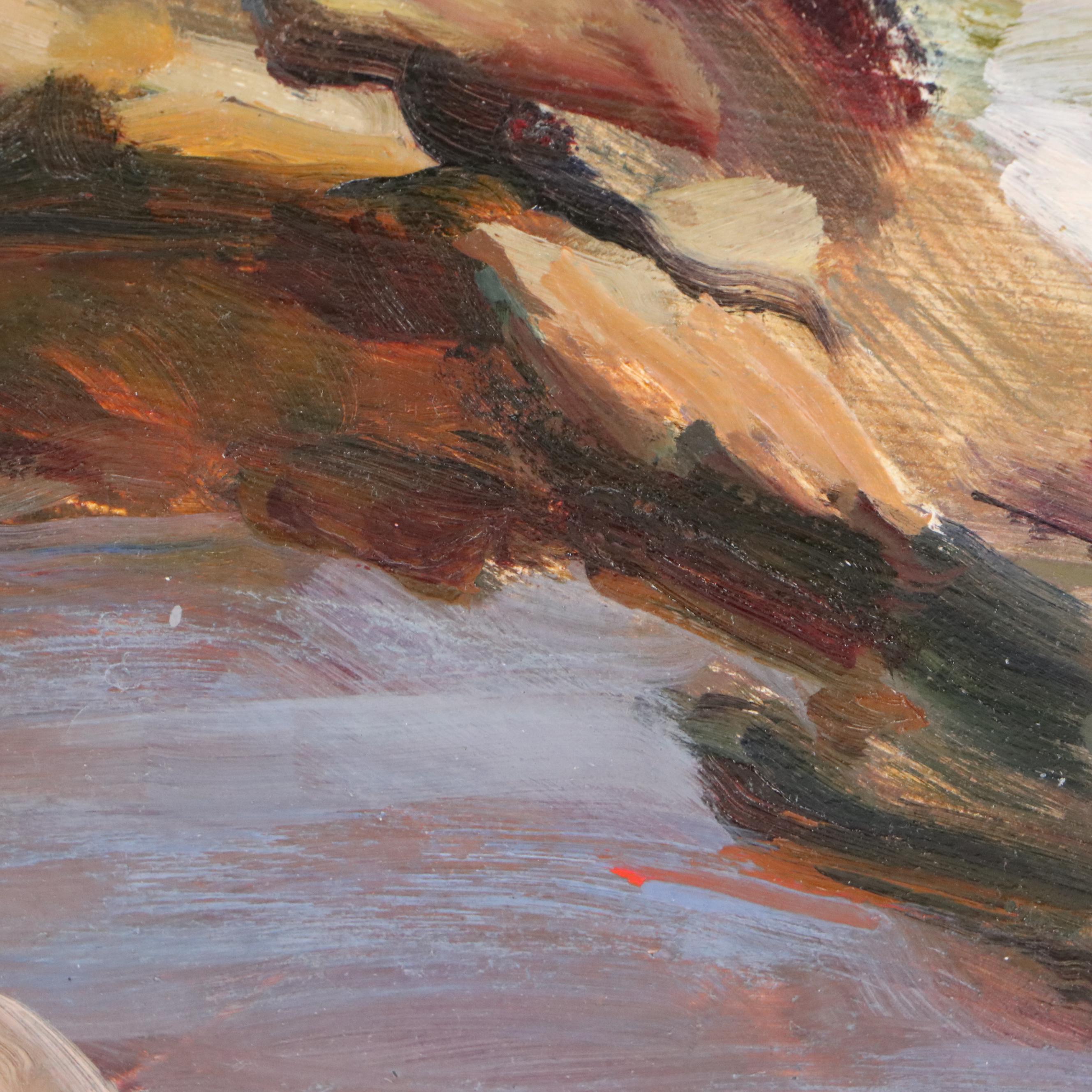 David Mueller Rocky Seascape Oil Painting "Seascape I"