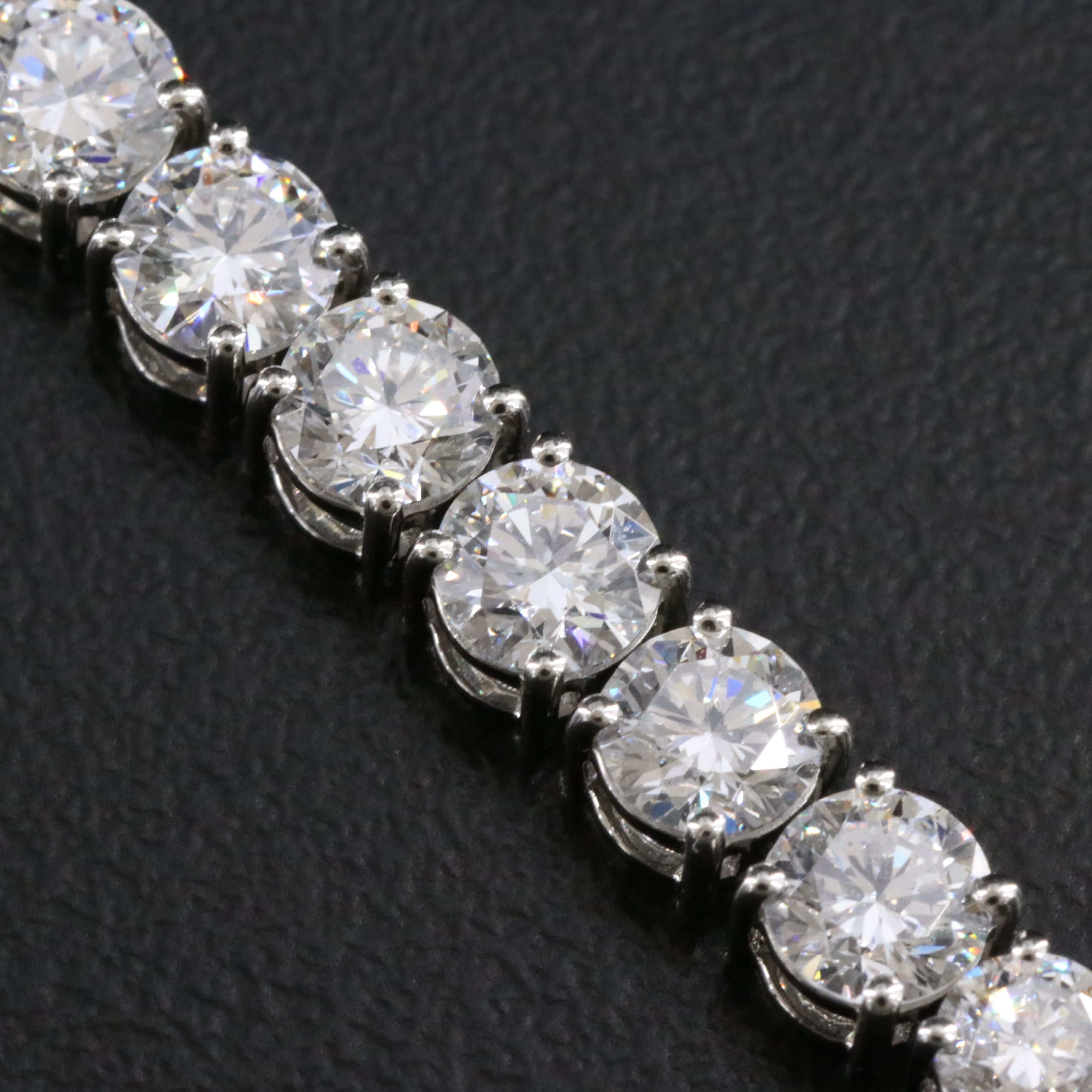 Platinum 9.16 CTW Lab Grown Diamond Graduated Line Bracelet