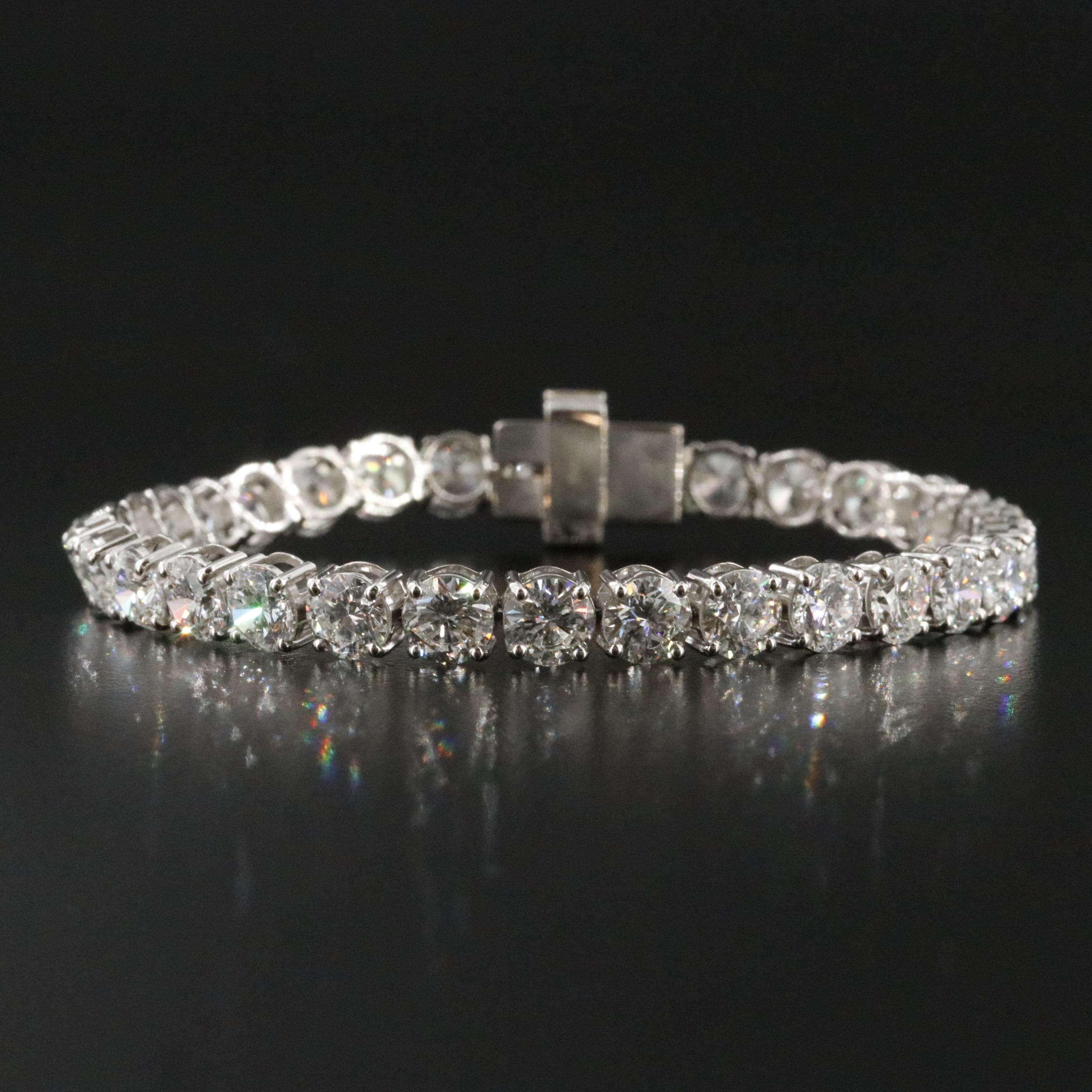 Platinum 21.18 CTW Lab Grown Diamond Line Bracelet