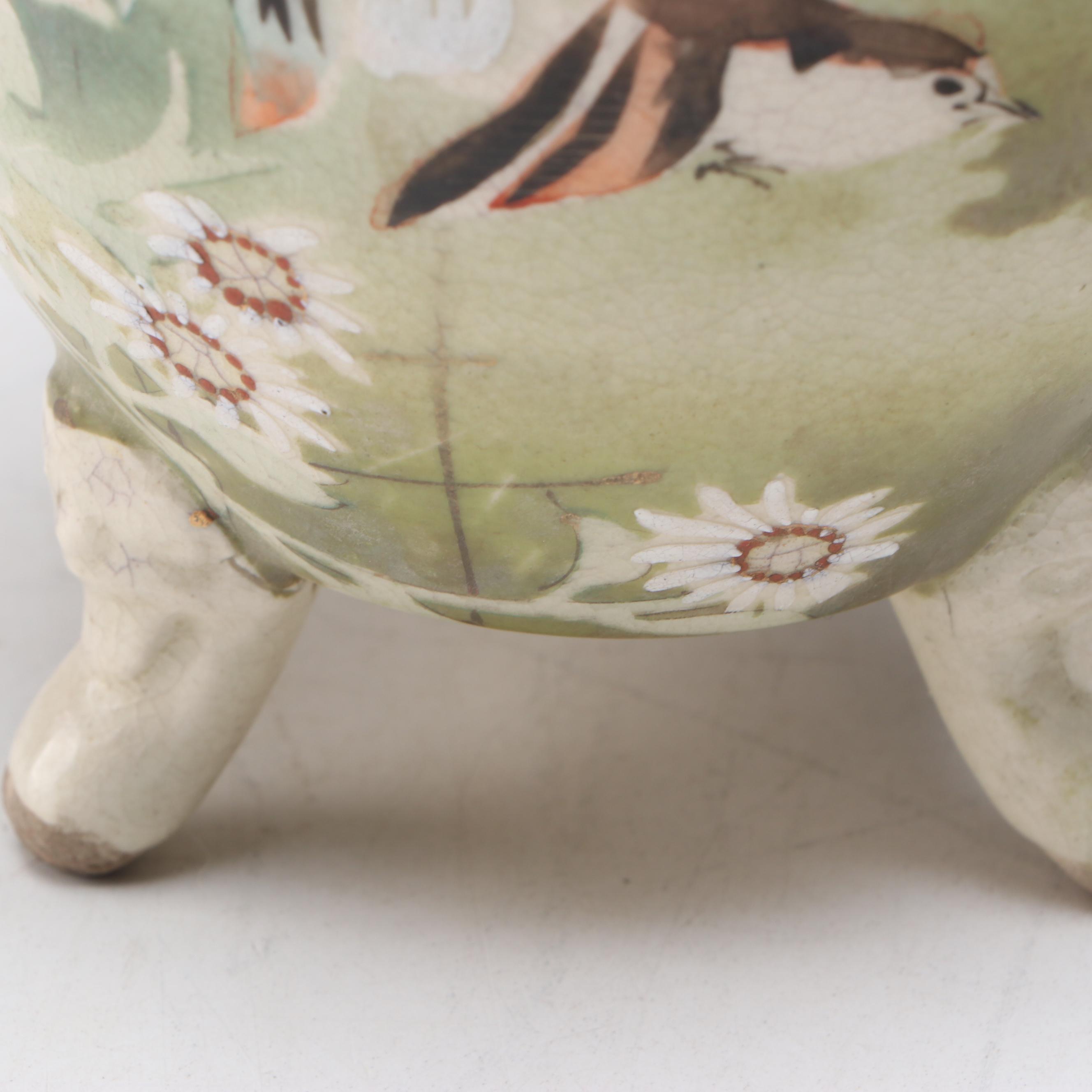 Japanese Satsuma Moriage Footed Guardian Lion Urn, 19th Century