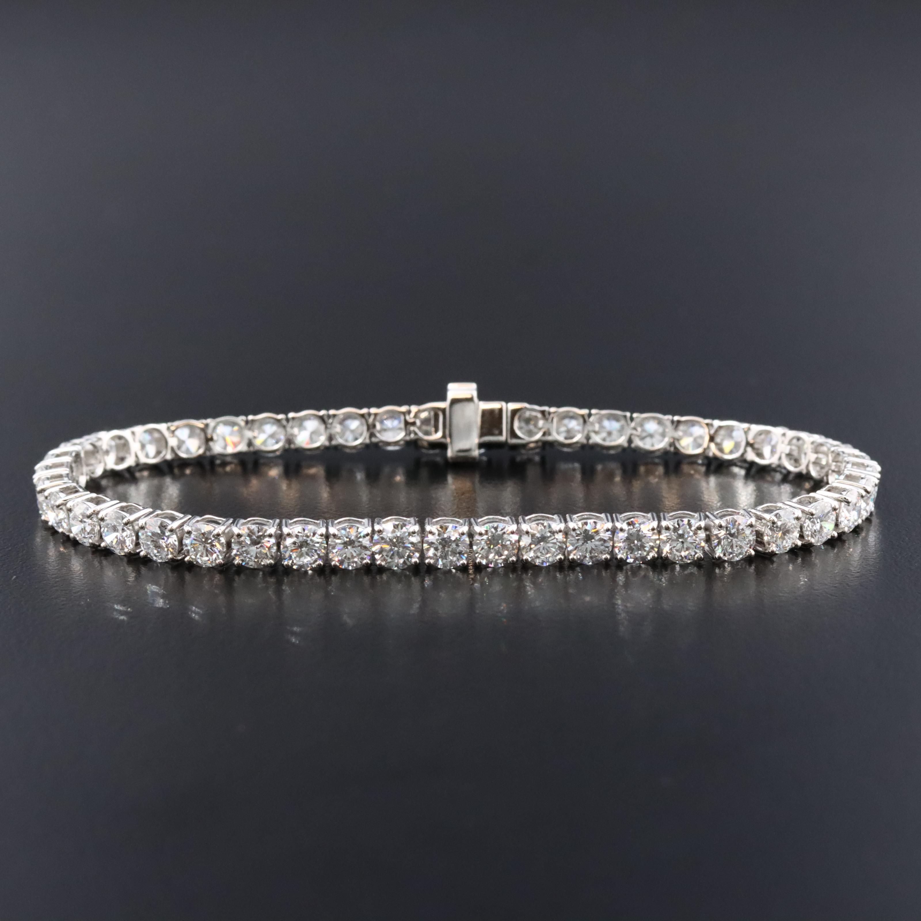 Platinum 9.59 CTW Lab Grown Diamond Line Bracelet