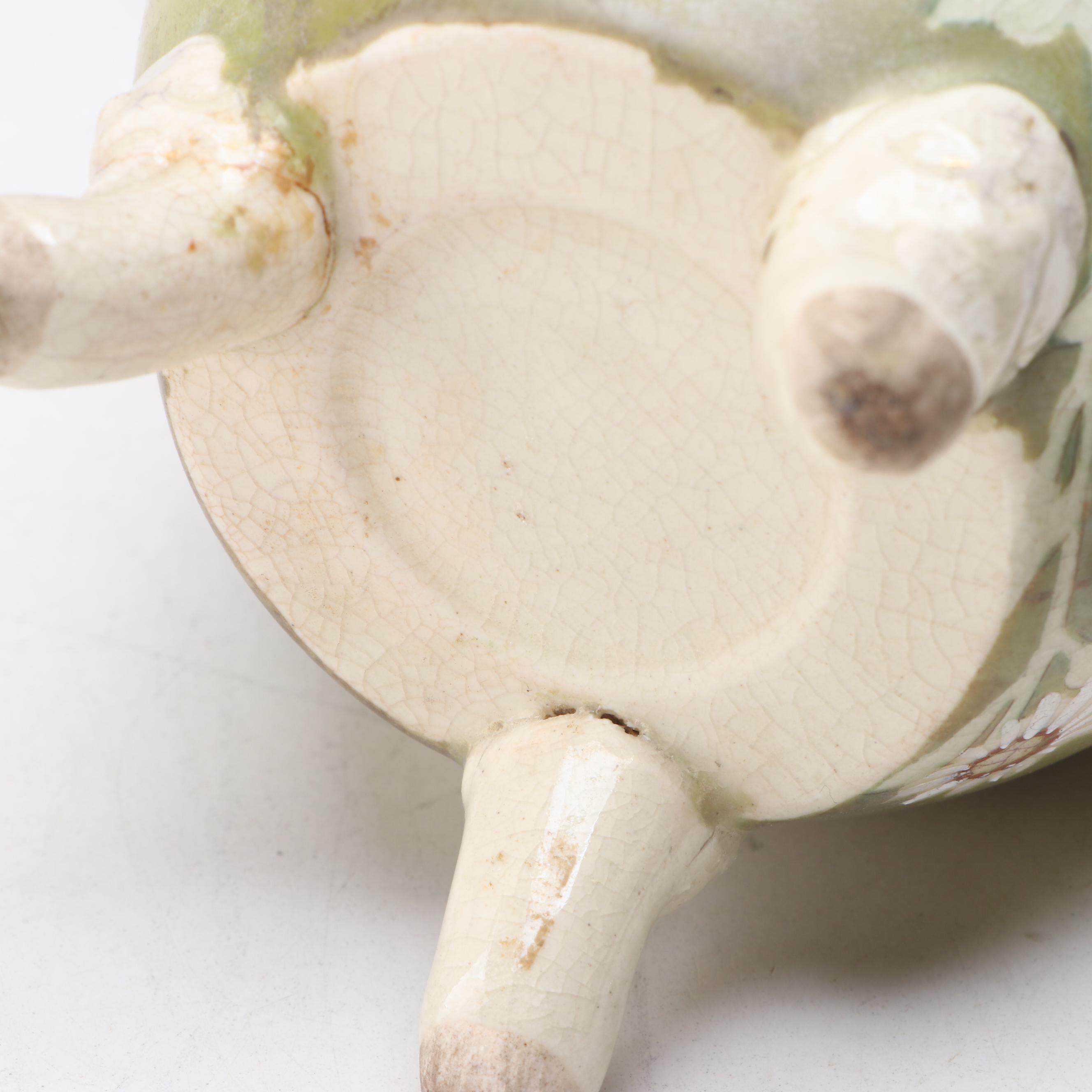 Japanese Satsuma Moriage Footed Guardian Lion Urn, 19th Century