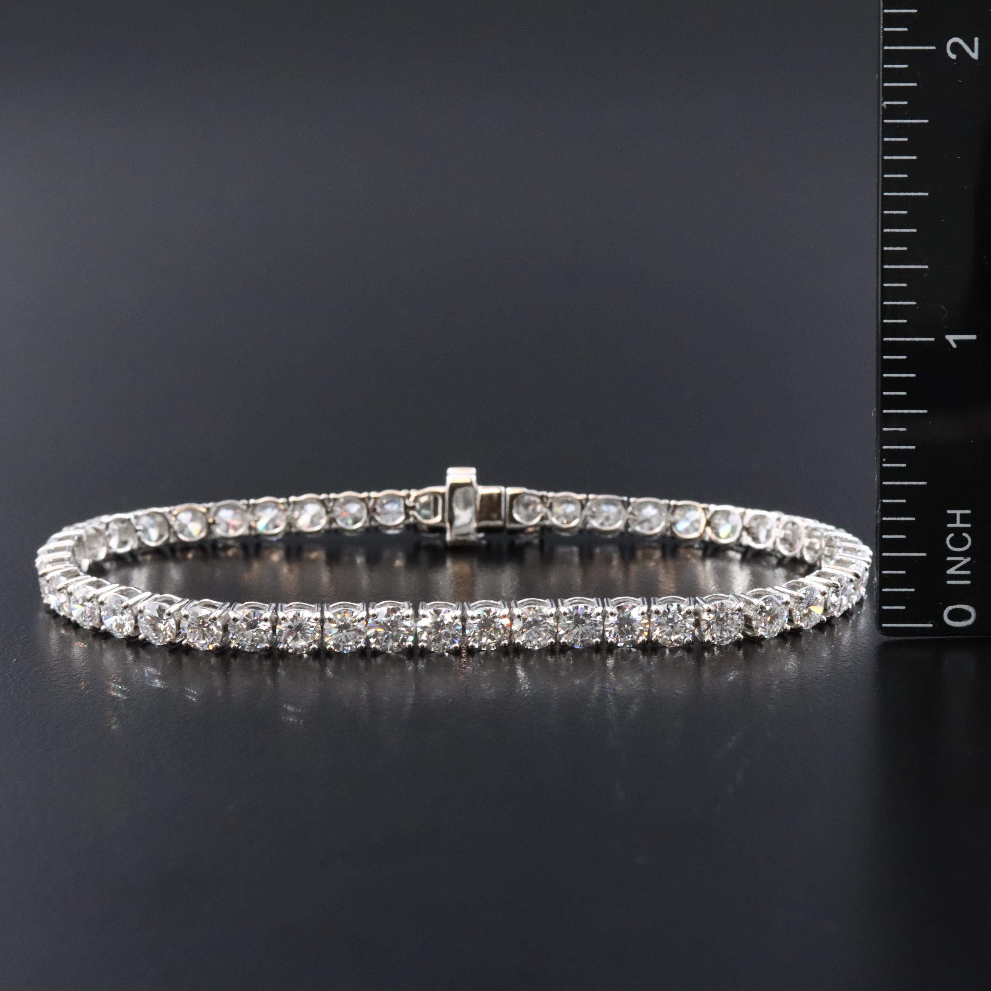 Platinum 9.59 CTW Lab Grown Diamond Line Bracelet