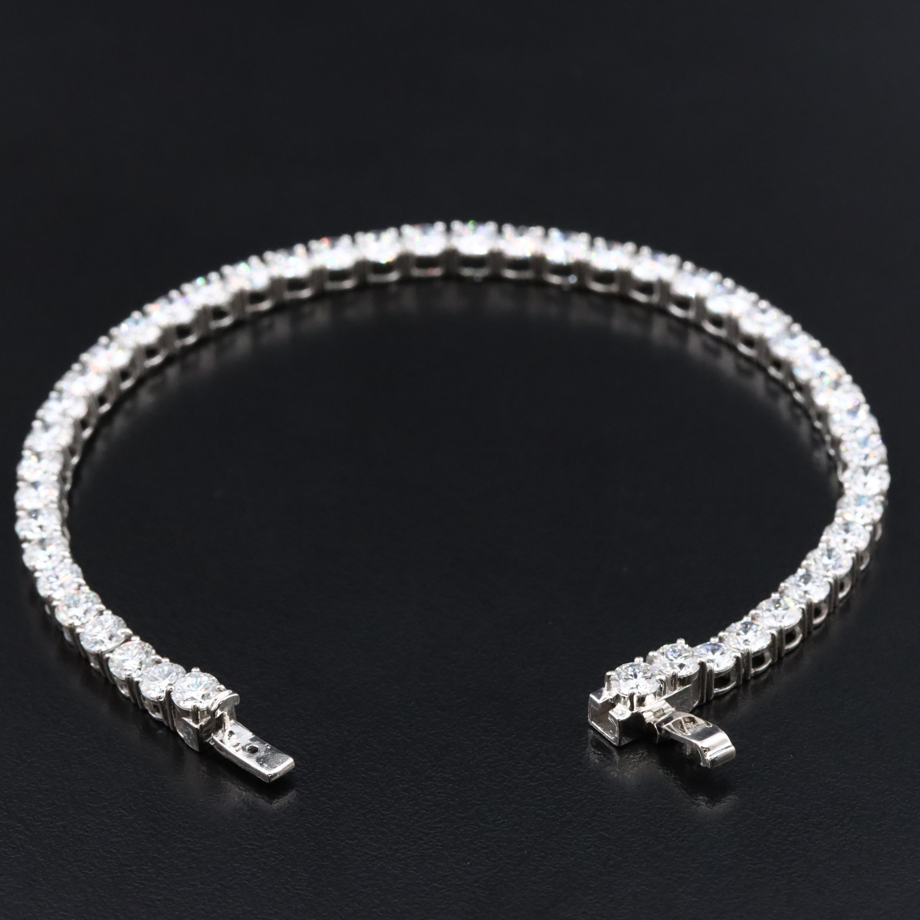 Platinum 9.59 CTW Lab Grown Diamond Line Bracelet