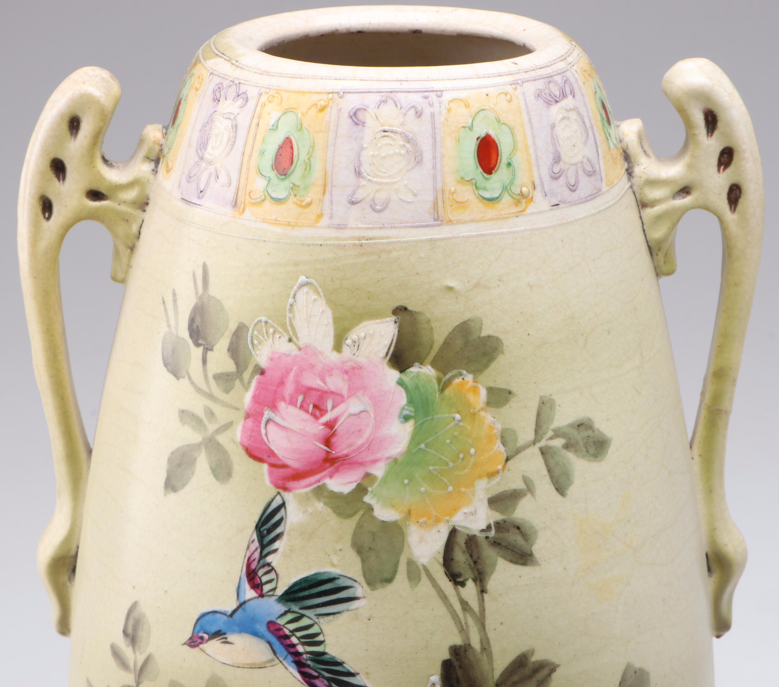Japanese Moriage Hand-Painted Vase, Late 19th/ Early 20th Century