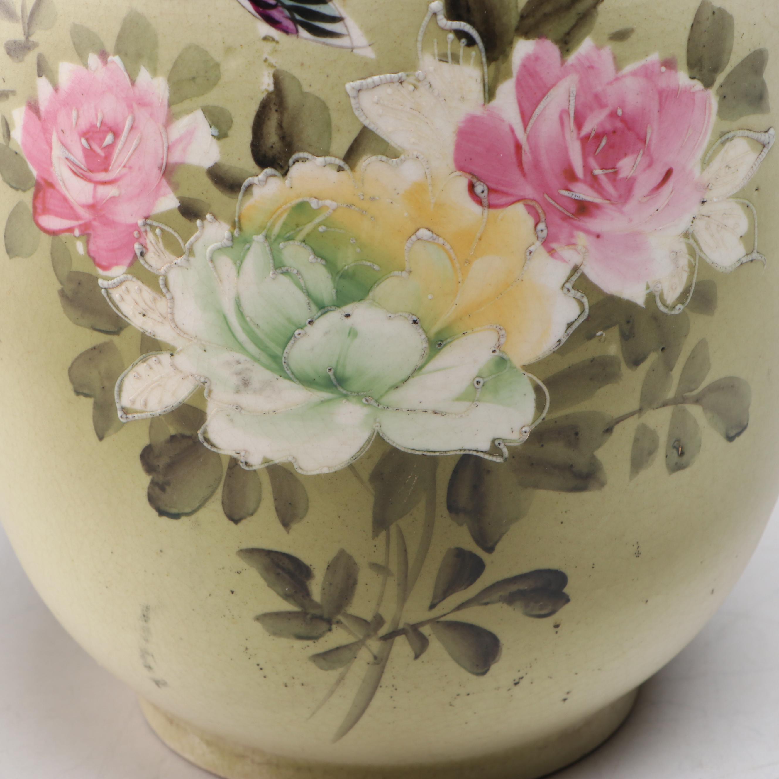 Japanese Moriage Hand-Painted Vase, Late 19th/ Early 20th Century