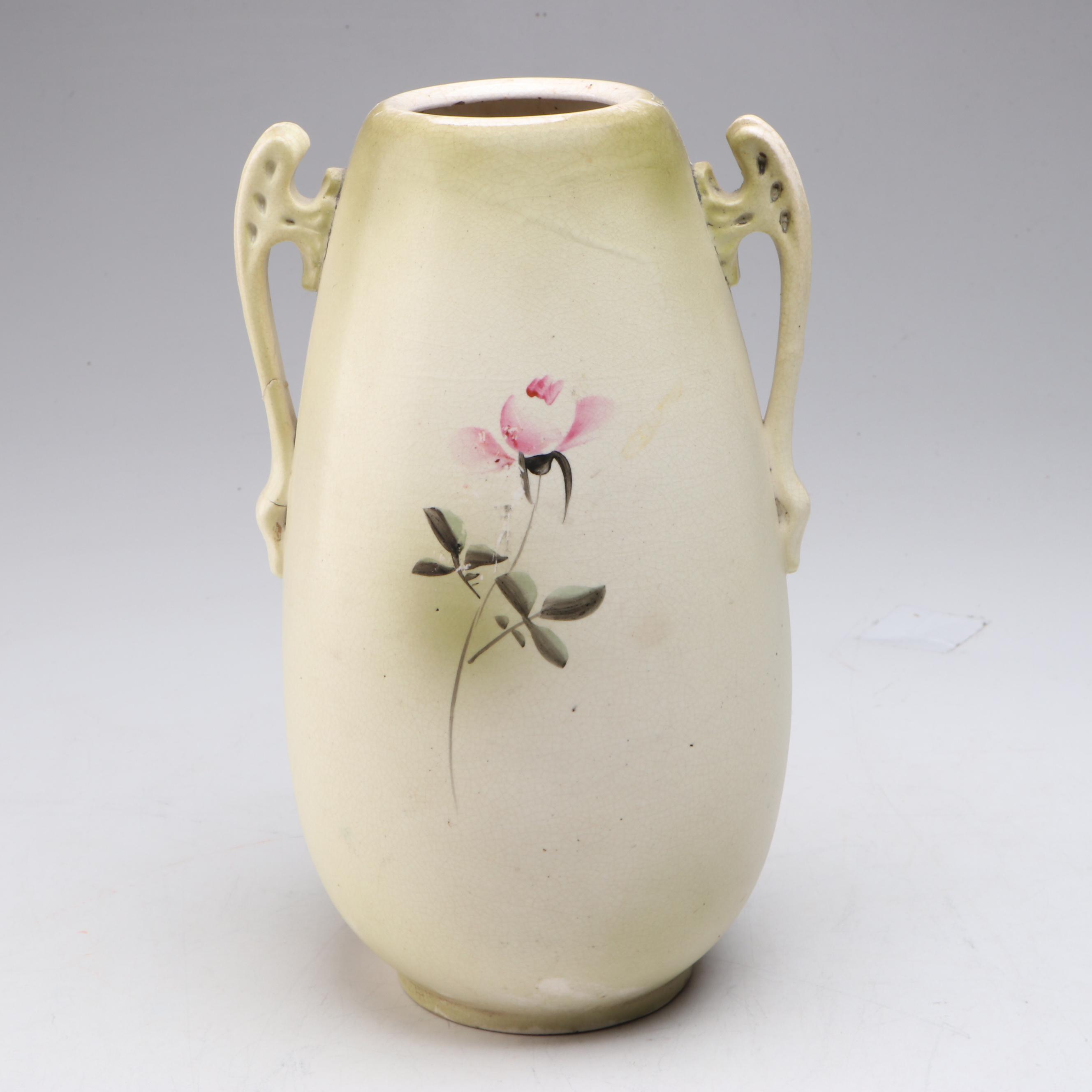 Japanese Moriage Hand-Painted Vase, Late 19th/ Early 20th Century