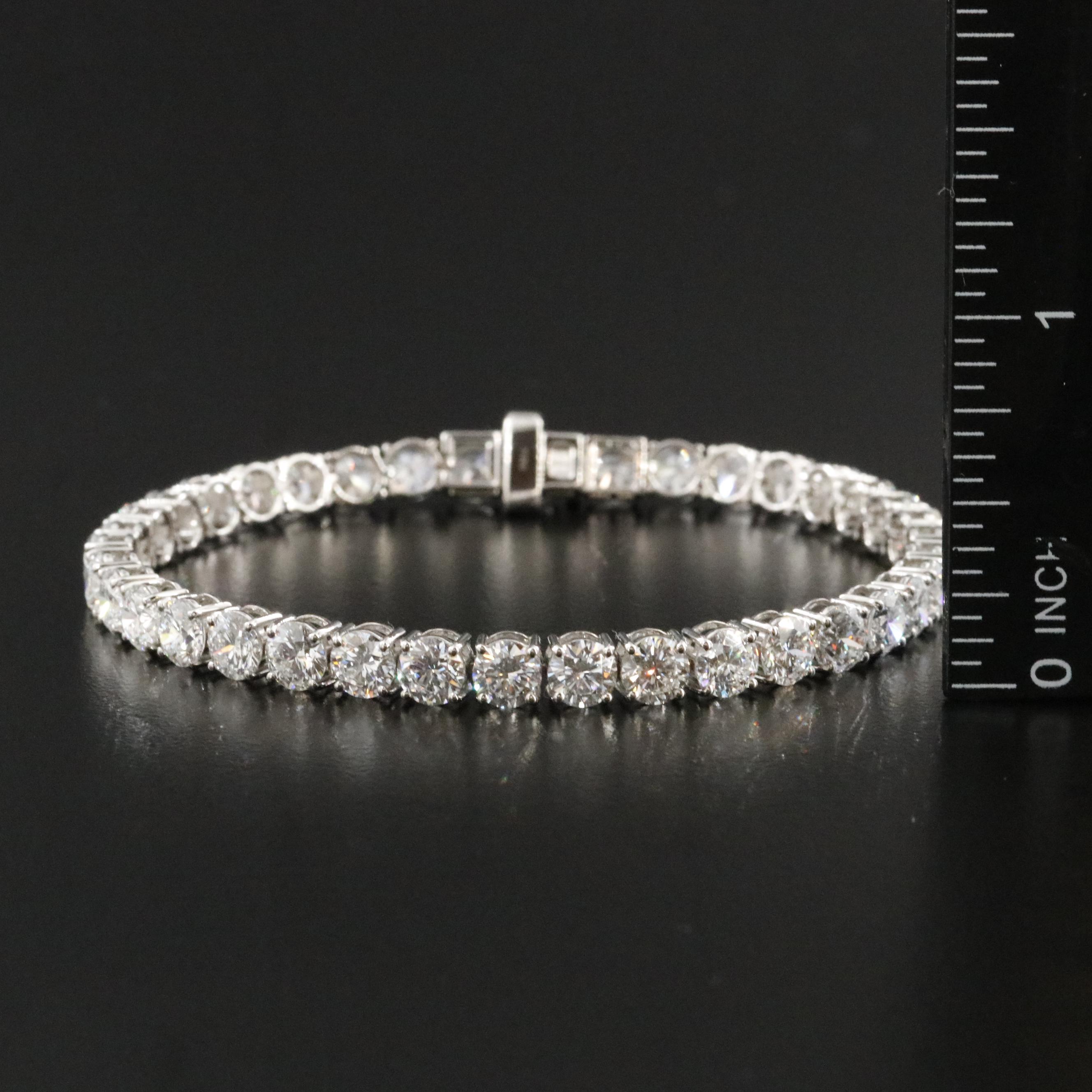 Platinum 14.10 CTW Lab Grown Diamond Line Bracelet