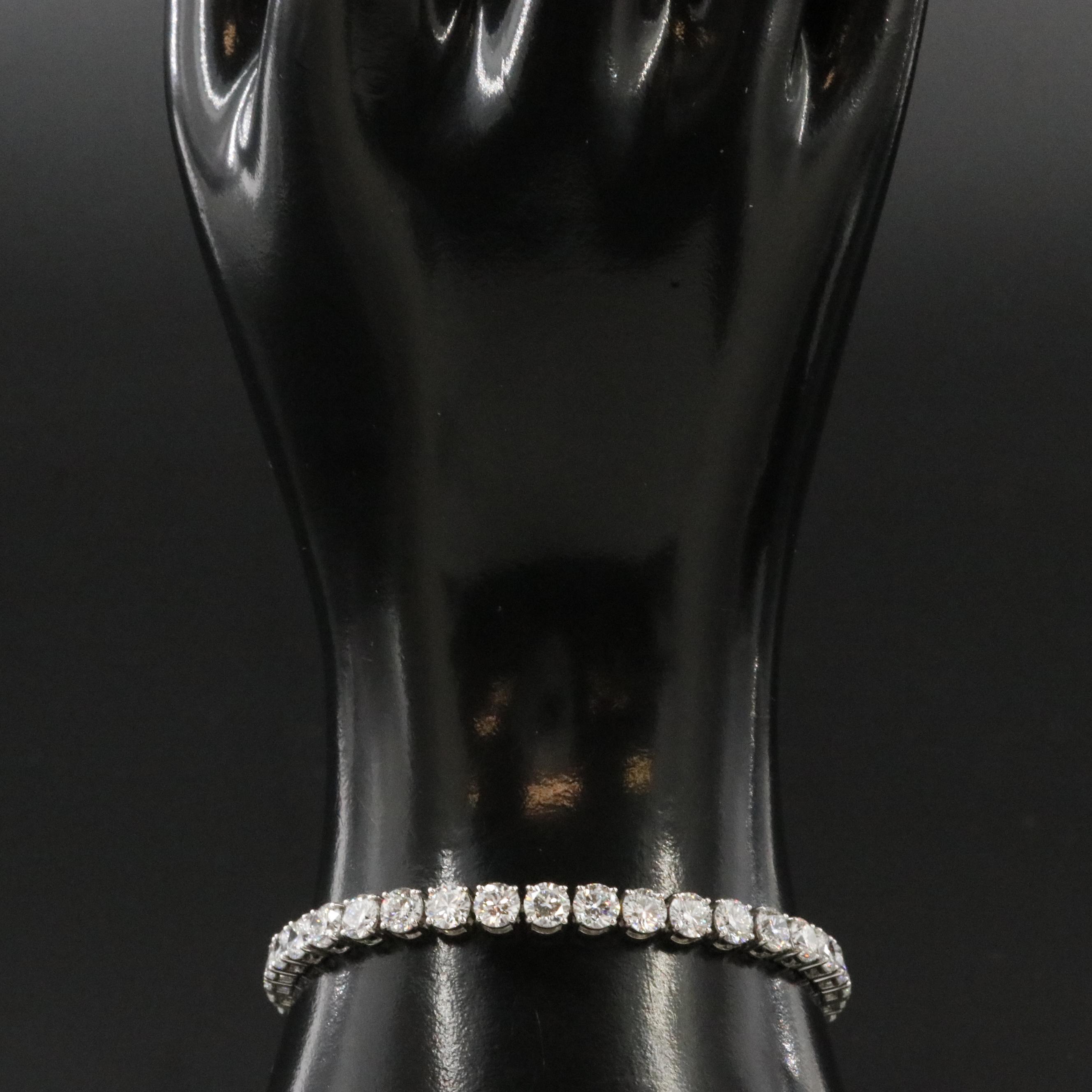 Platinum 14.10 CTW Lab Grown Diamond Line Bracelet