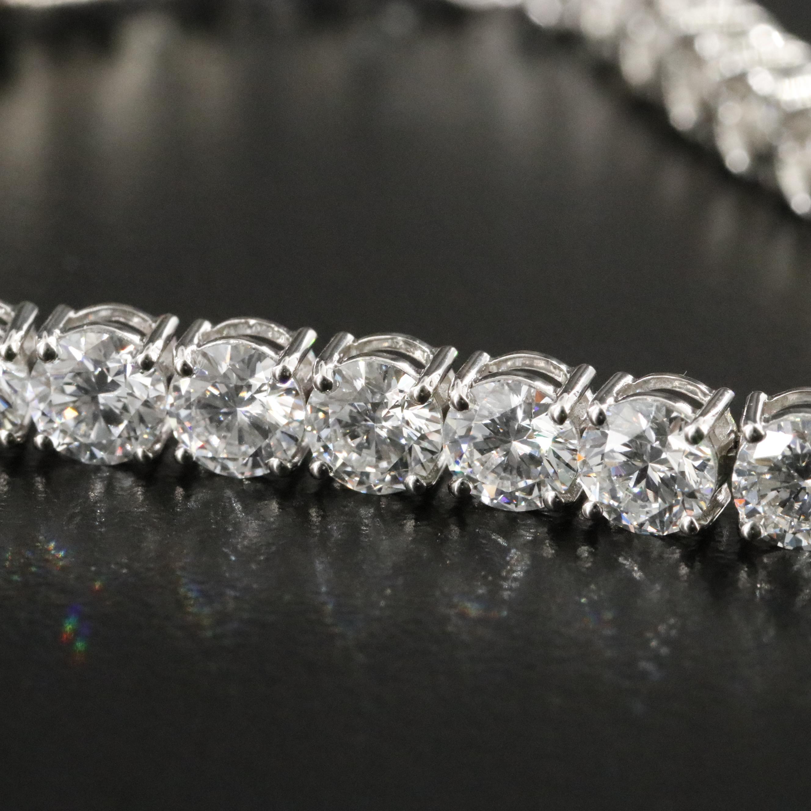 Platinum 14.10 CTW Lab Grown Diamond Line Bracelet