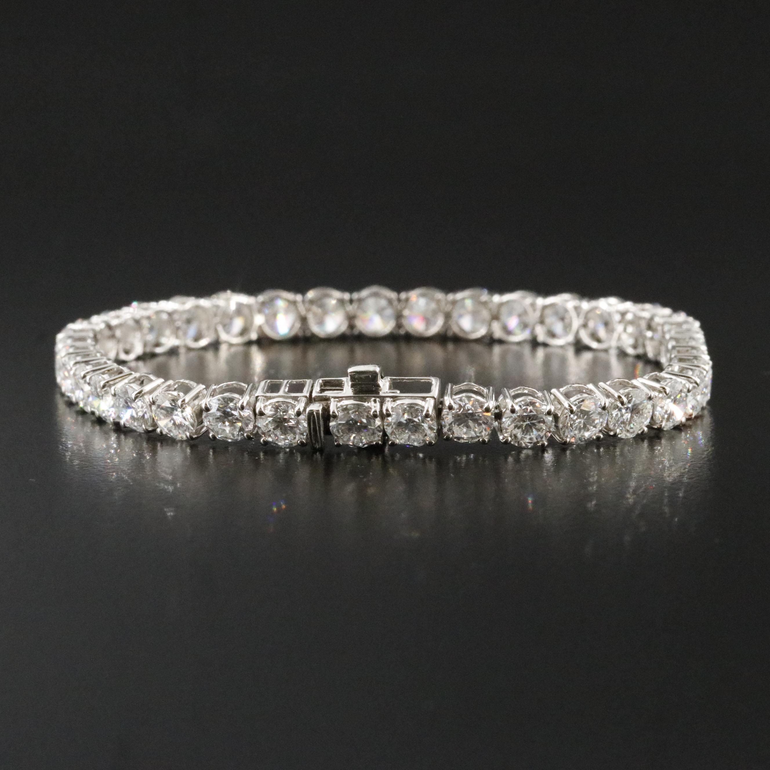 Platinum 14.10 CTW Lab Grown Diamond Line Bracelet