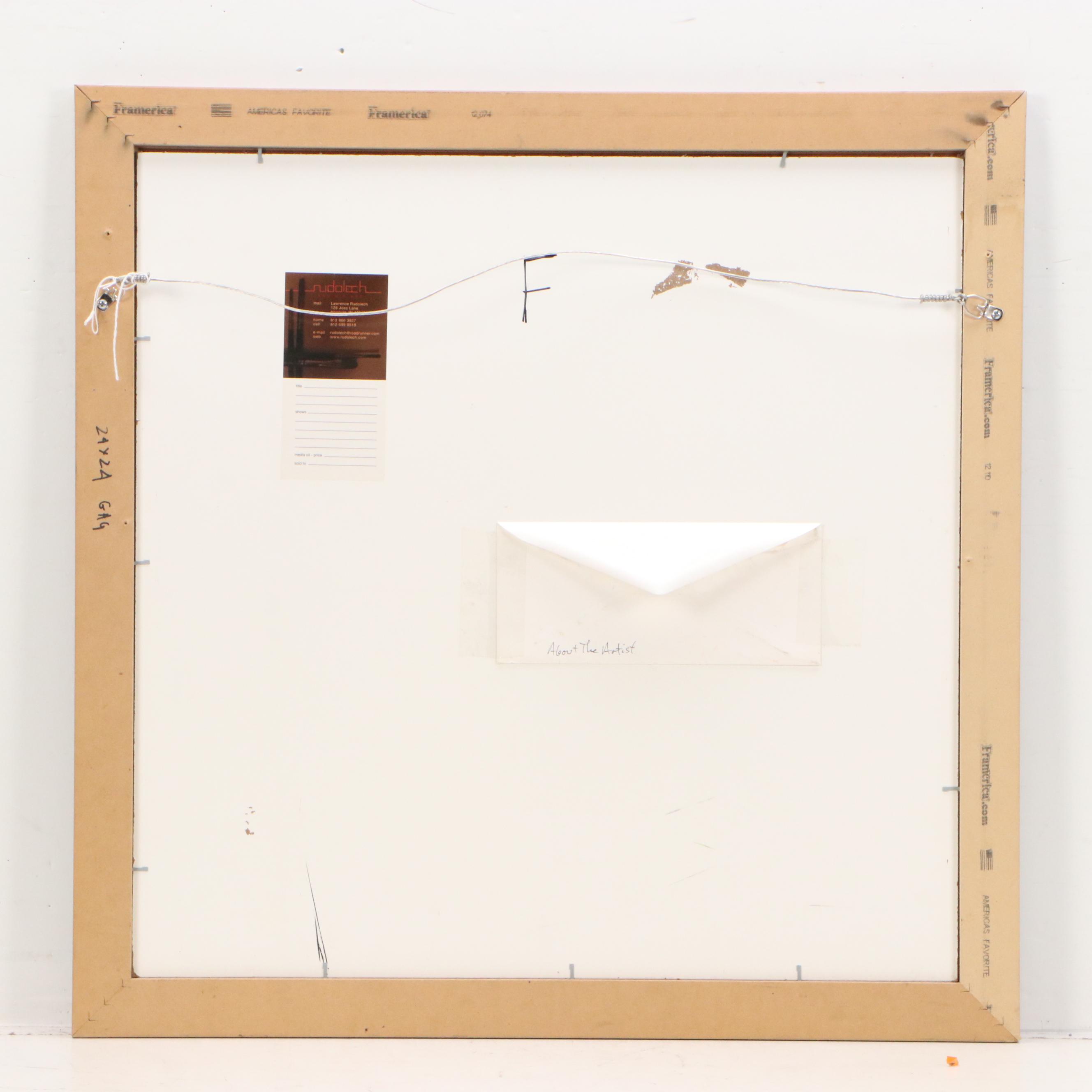 Lawrence Rudolech Landscape Oil Painting "Haybales at Dusk," 21st Century