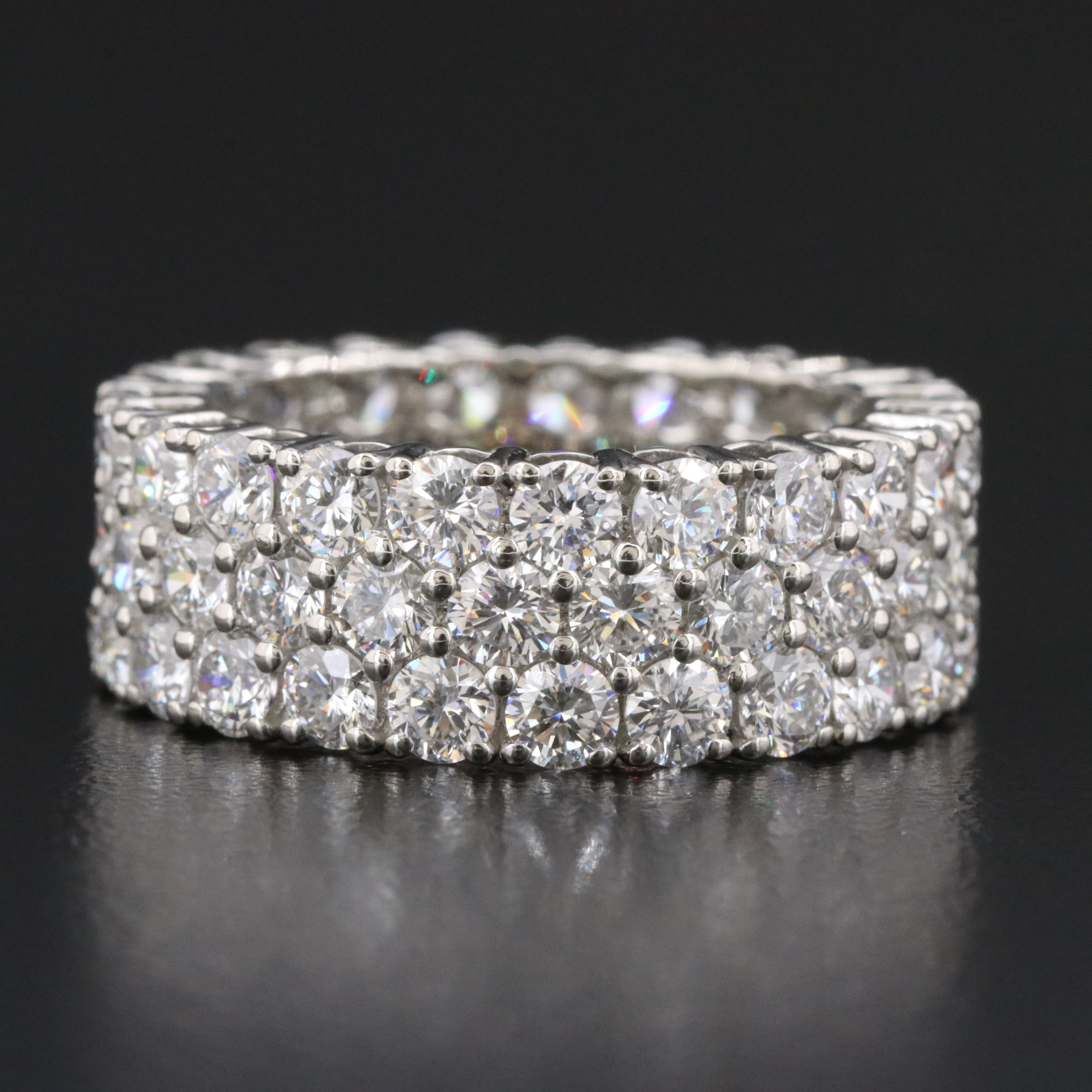 Platinum 6.15 CTW Lab Grown Diamond Eternity Band