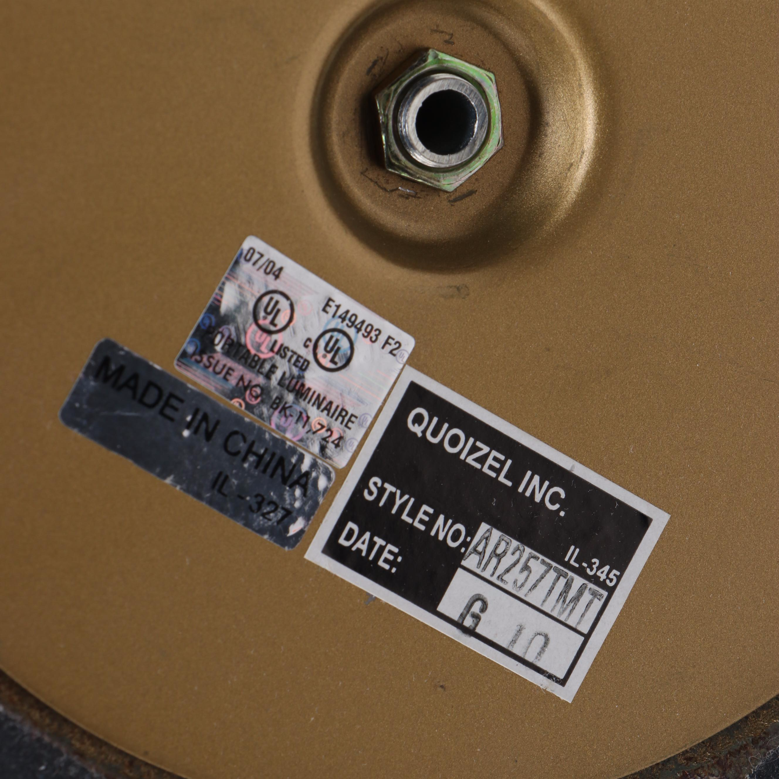 Quoizel Art Nouveau Style Table Lamp with Todd Phillips Iridescent Glass Shades