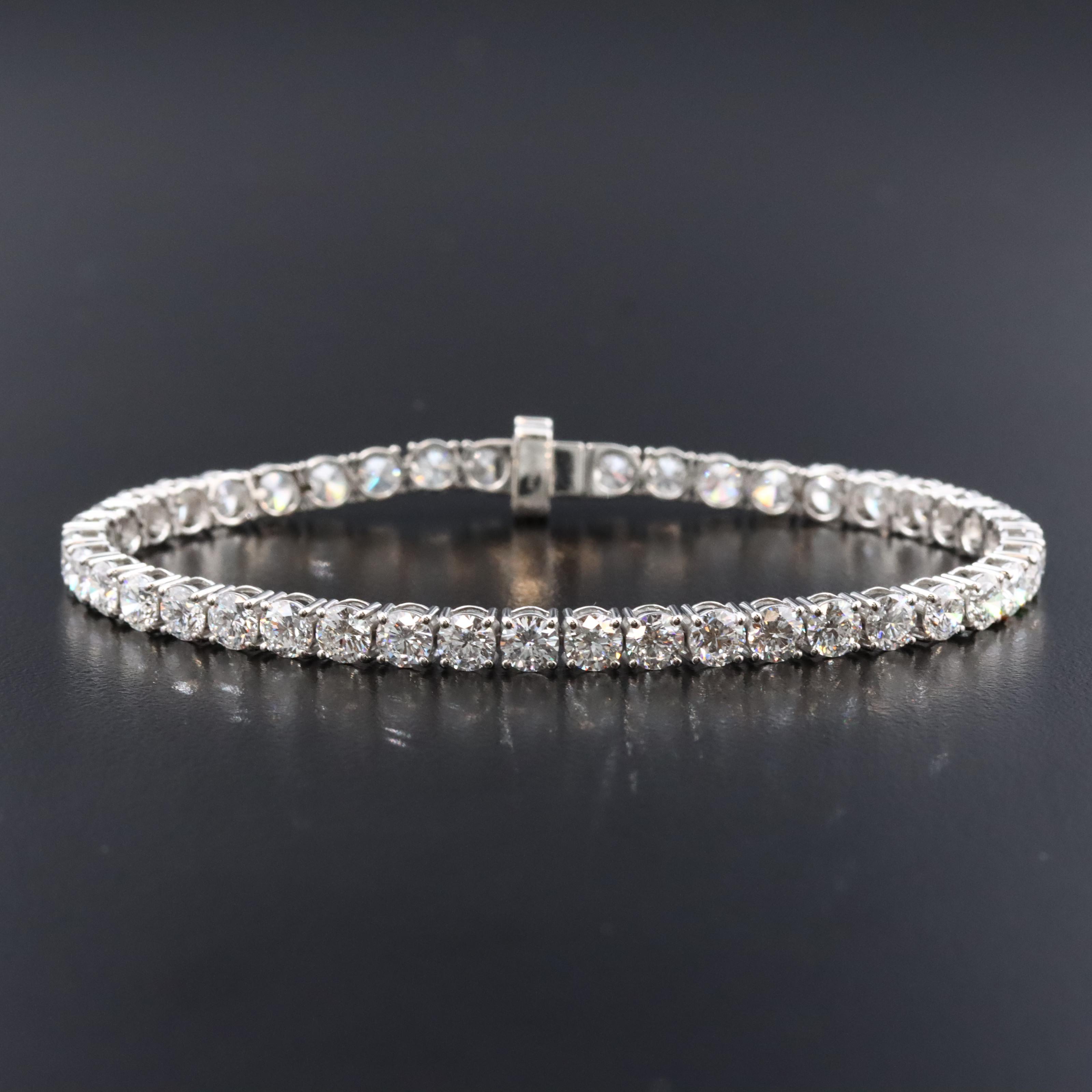 Platinum 12.70 CTW Lab Grown Diamond Line Bracelet