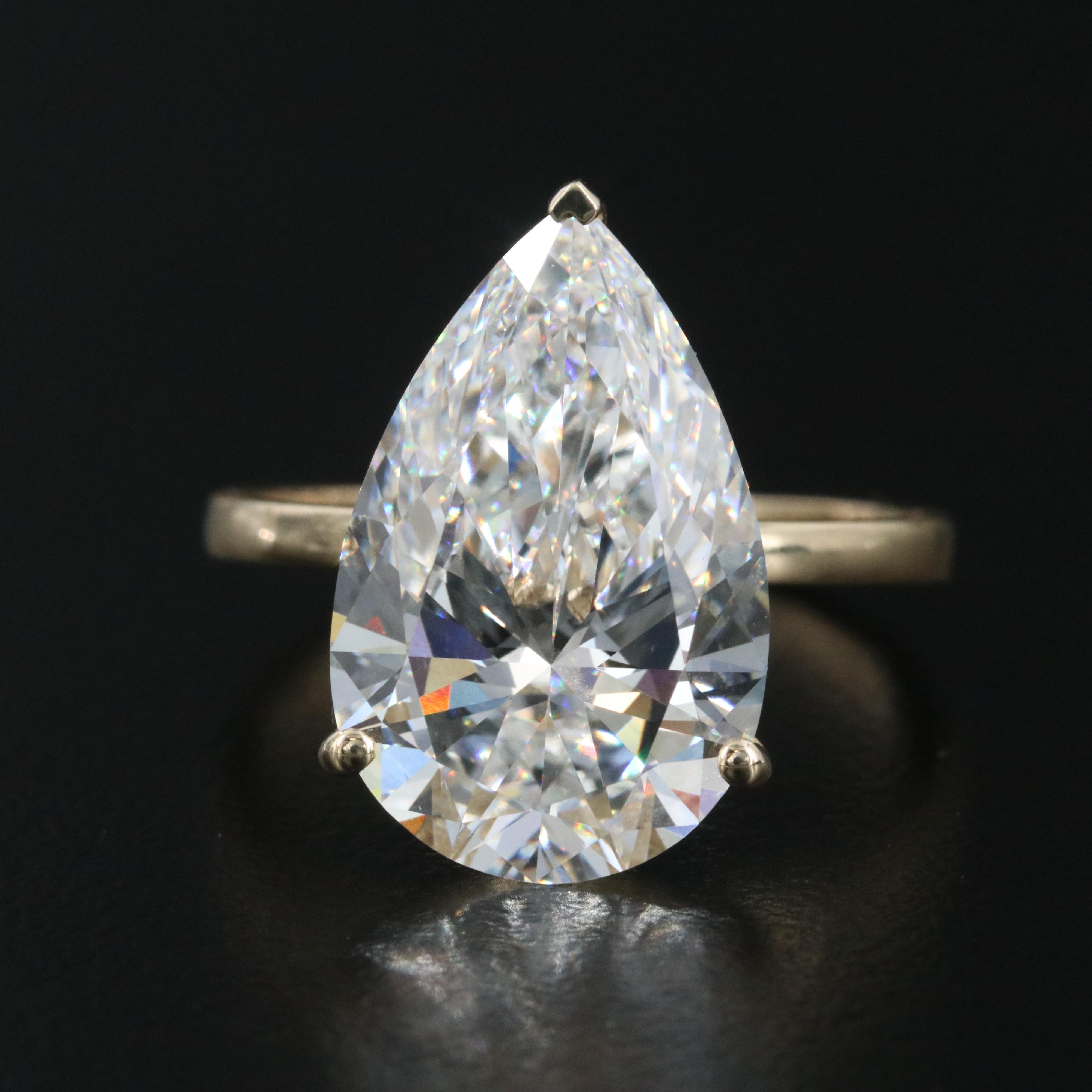 14K 7.63 CT Lab Grown Diamond Solitaire Ring with IGI Report