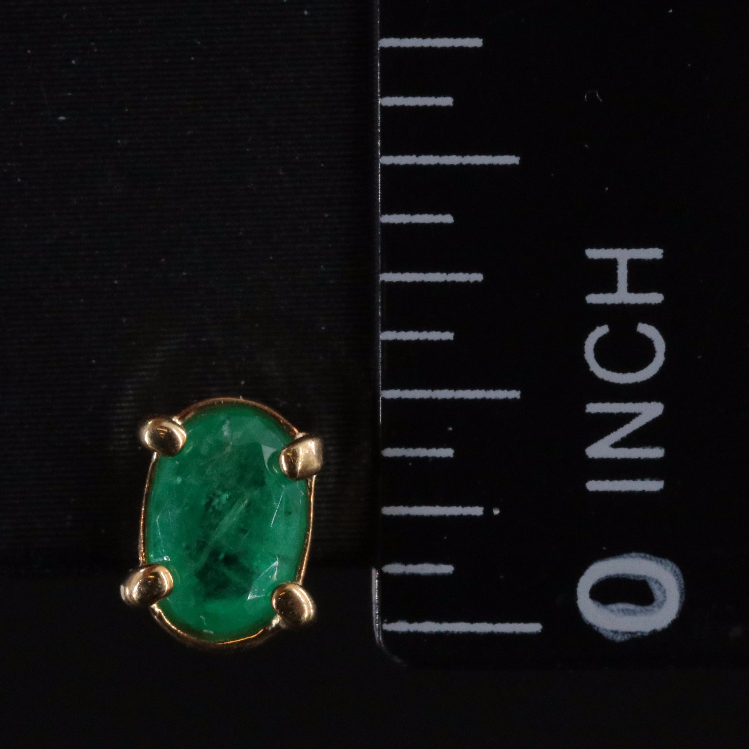 Sterling Emerald Stud Earrings