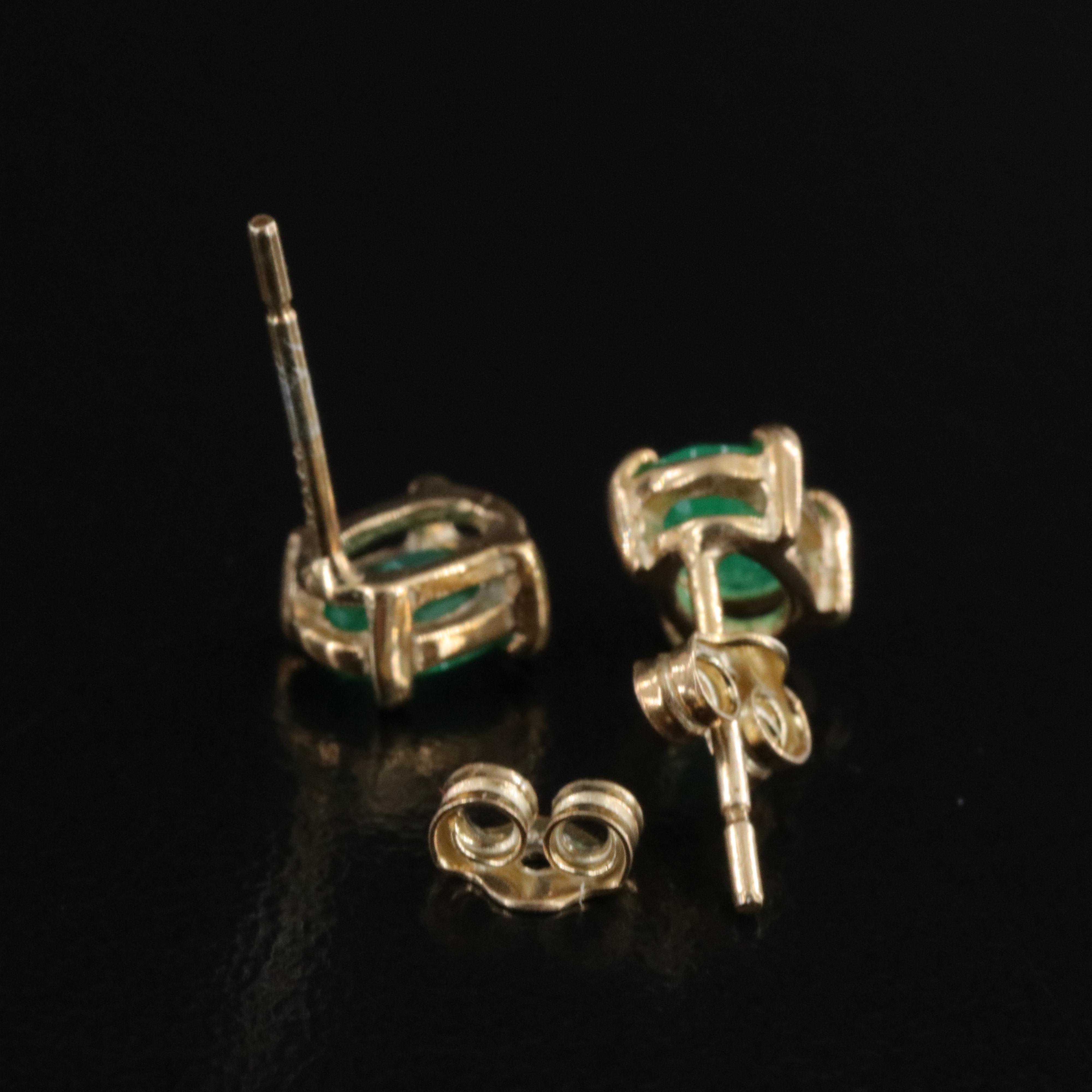 Sterling Emerald Stud Earrings