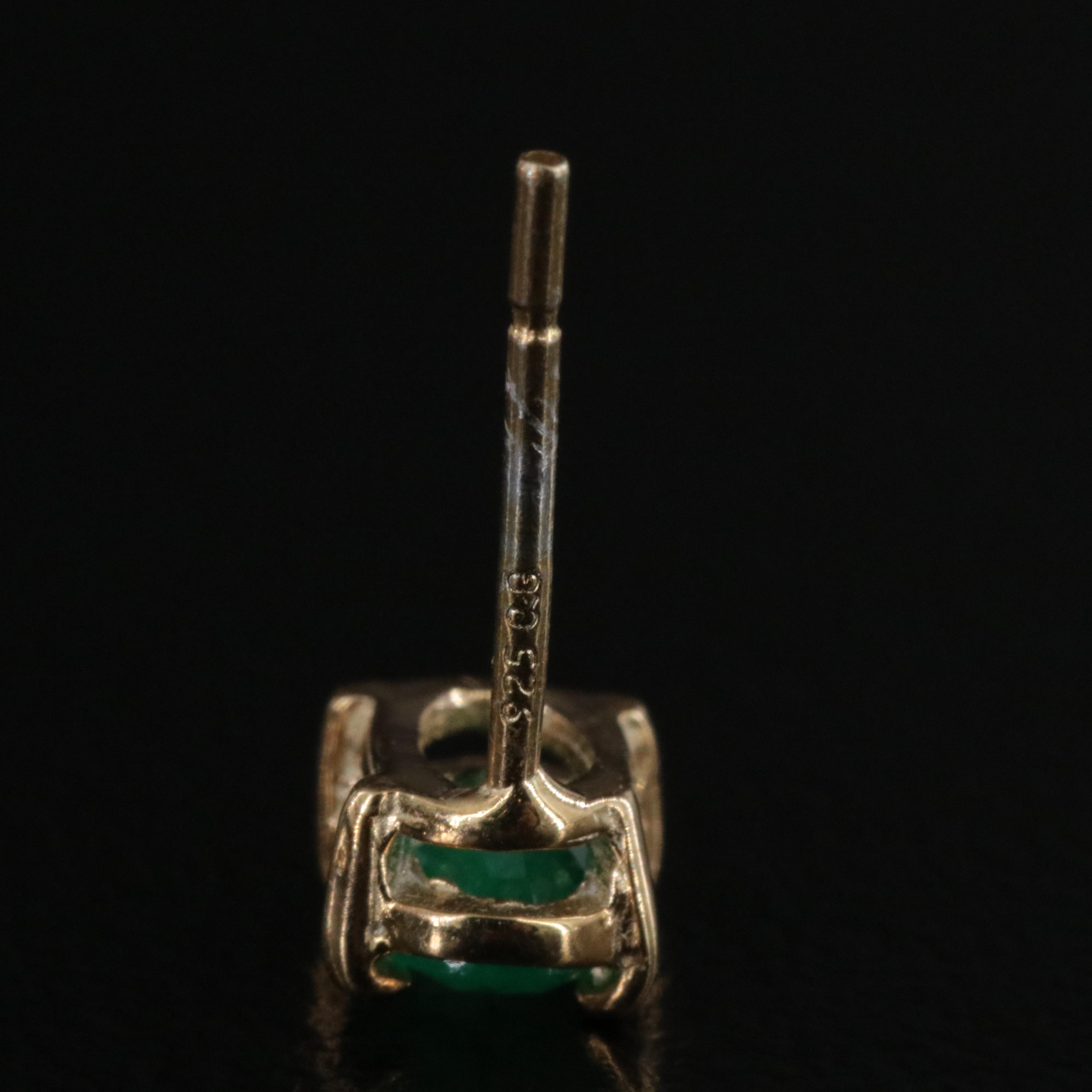 Sterling Emerald Stud Earrings