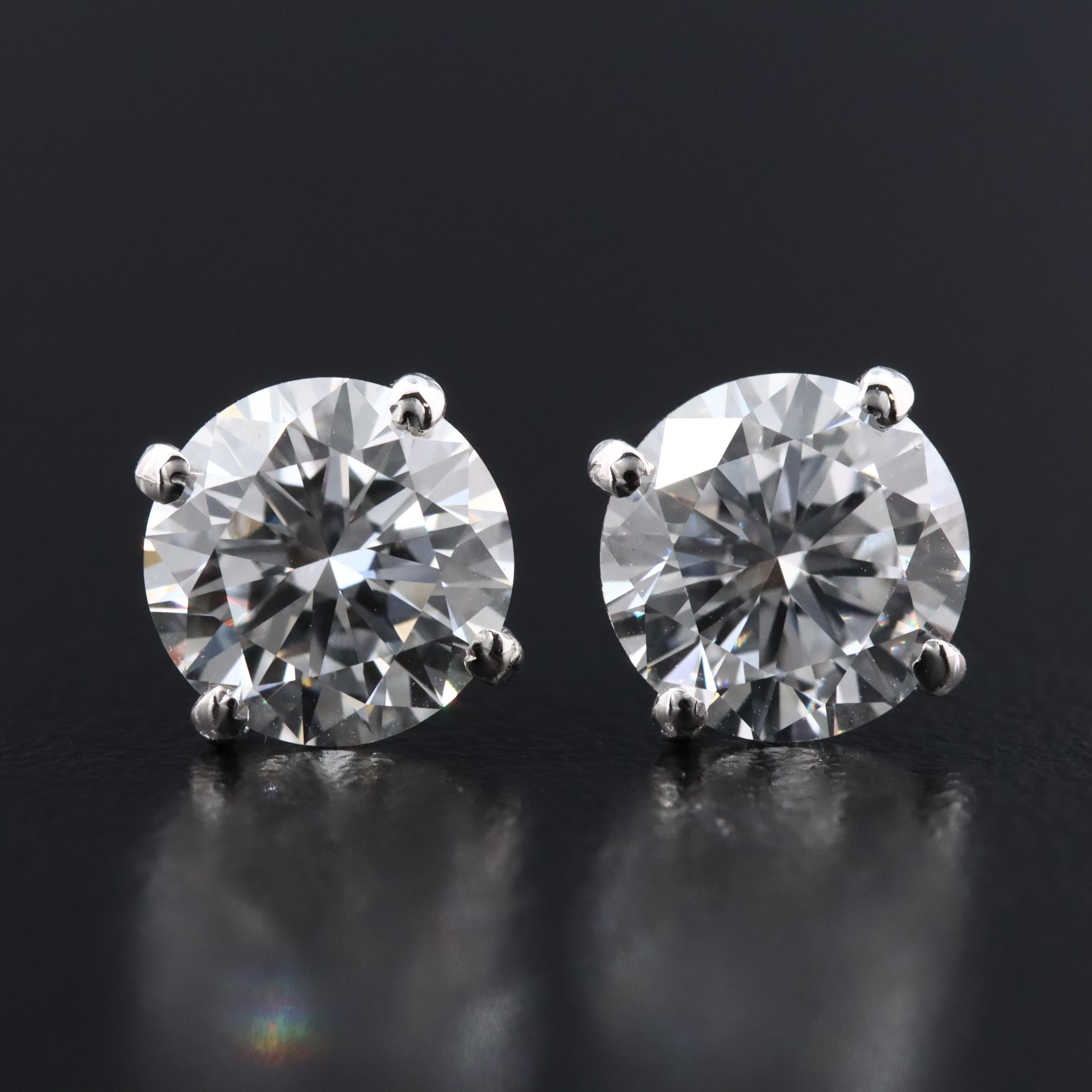 14K 3.01 CTW Lab Grown Diamond Stud Earrings with IGI Jewelry Report