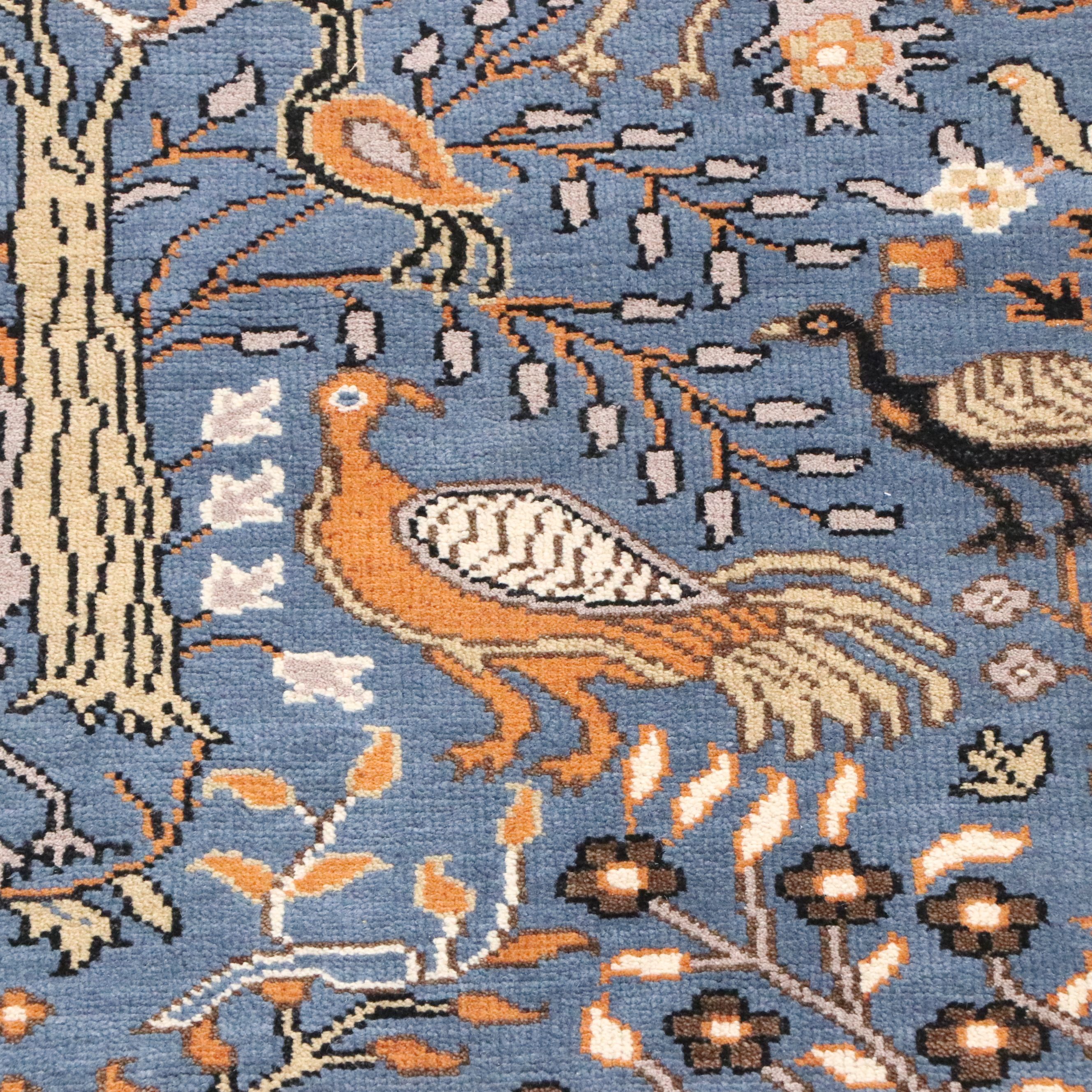 2'6 x 7'11 Hand-Knotted Indo-Persian Ziegler Style Carpet Runner