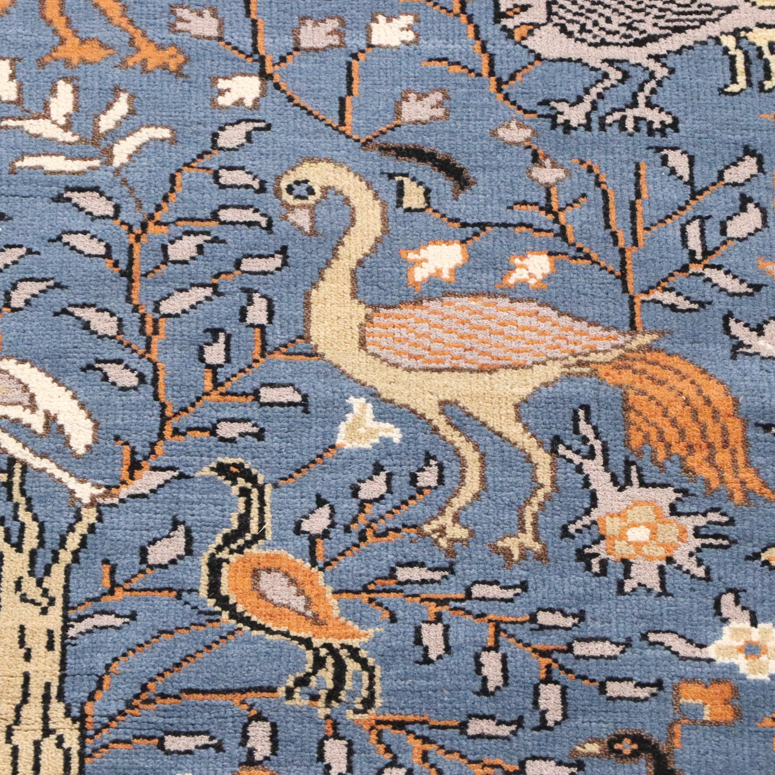 2'6 x 7'11 Hand-Knotted Indo-Persian Ziegler Style Carpet Runner