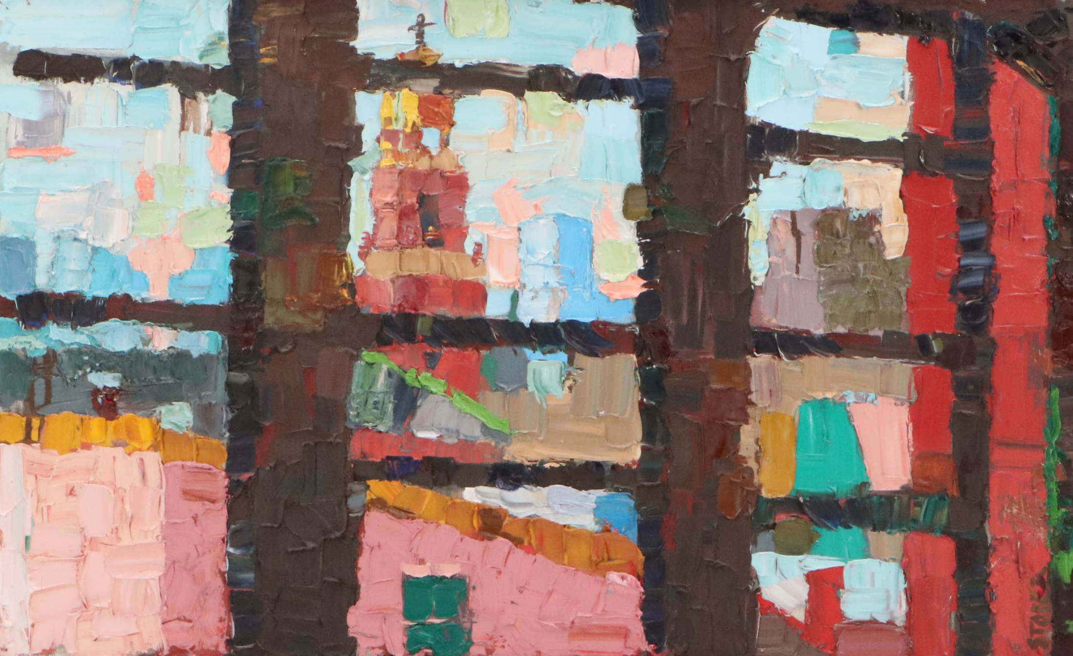 Greg Stoner Impasto Cityscape Oil Painting "City View"