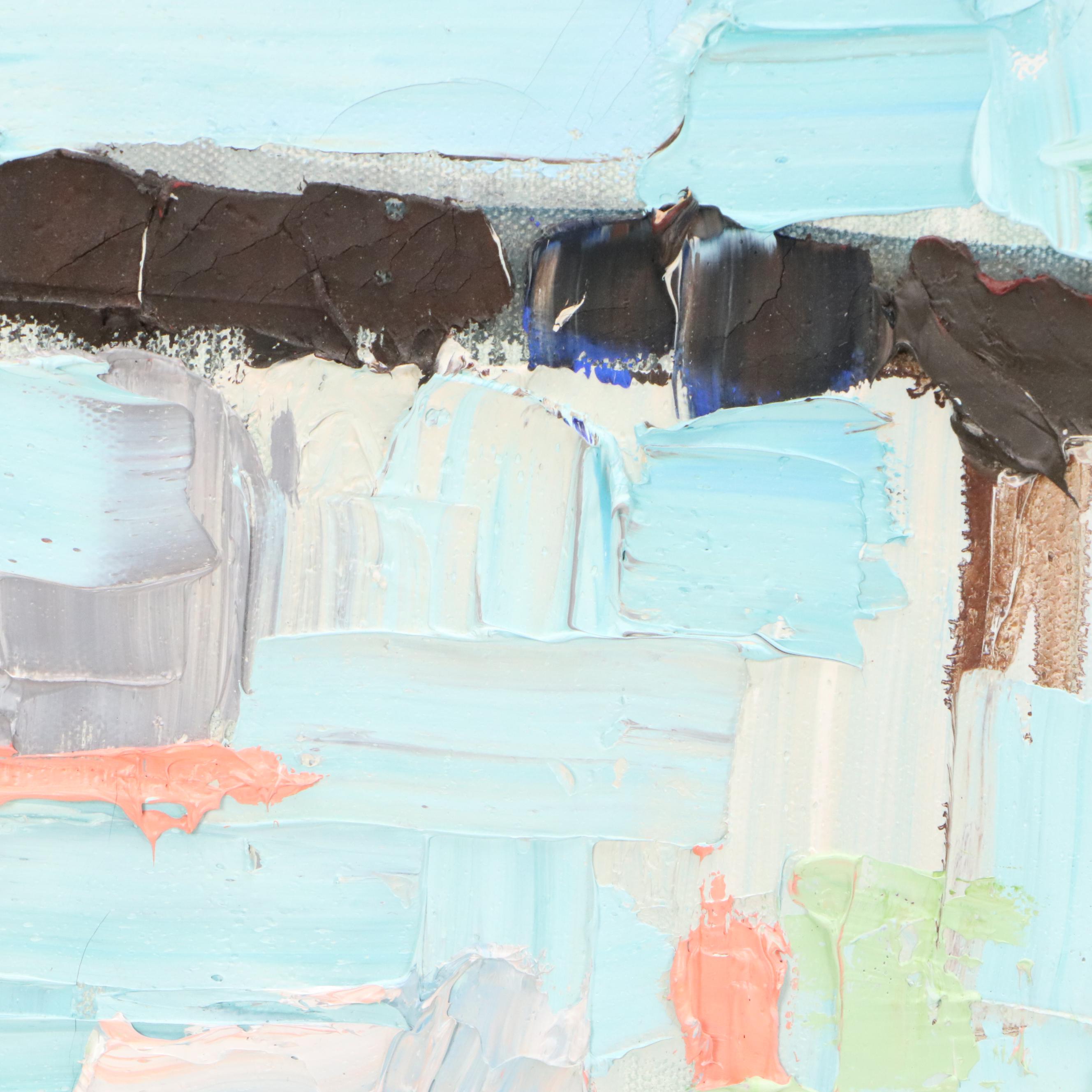 Greg Stoner Impasto Cityscape Oil Painting "City View"