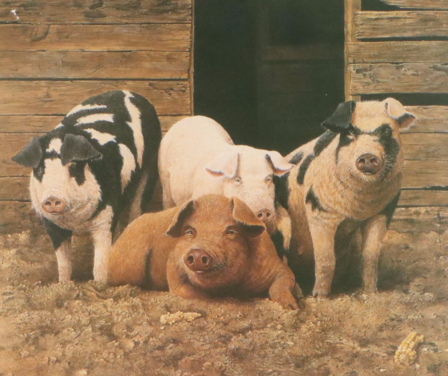 Bill Burkett Offset Lithograph "The Executive Committee"