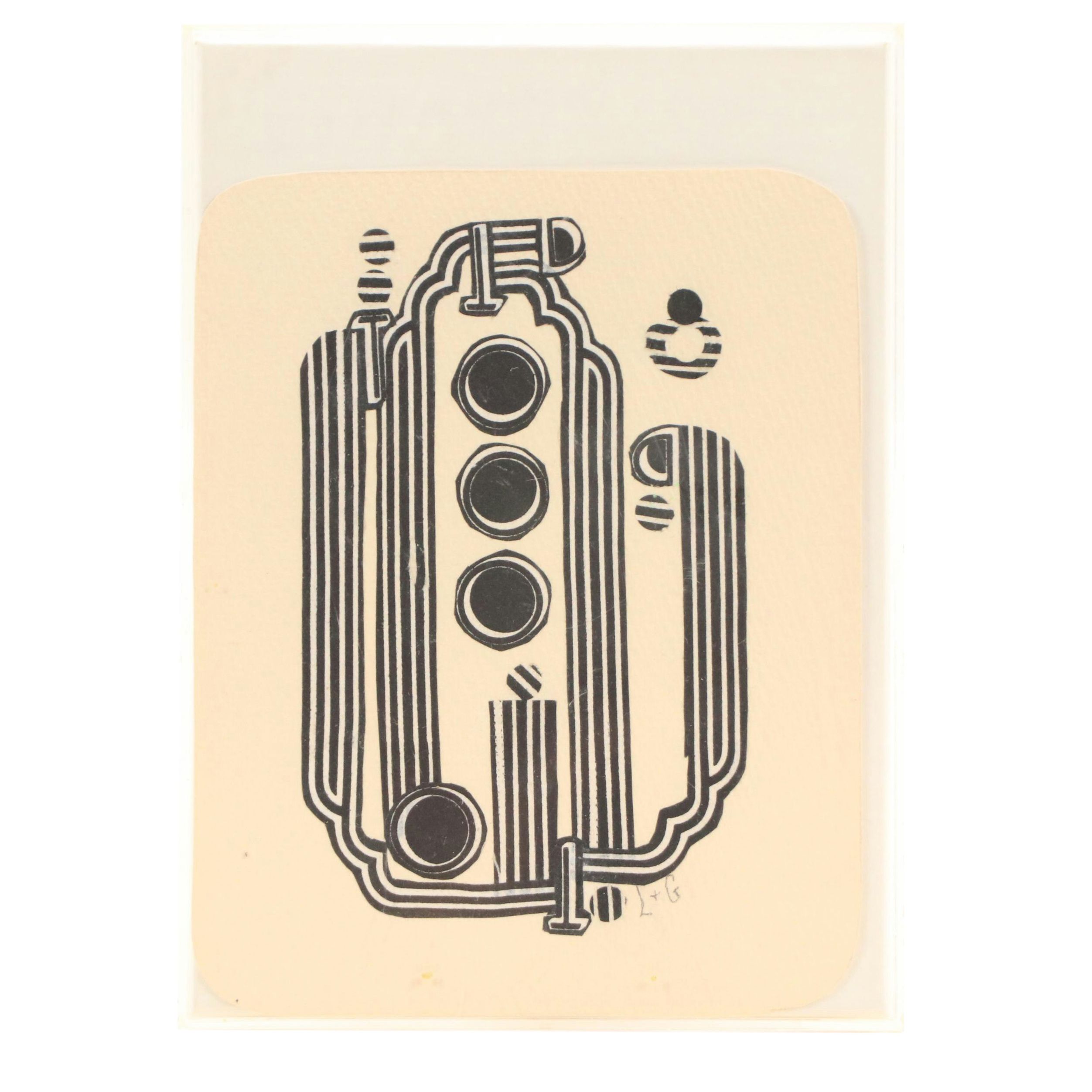 Abstract Geometric Paper Collage, Late 20th Century