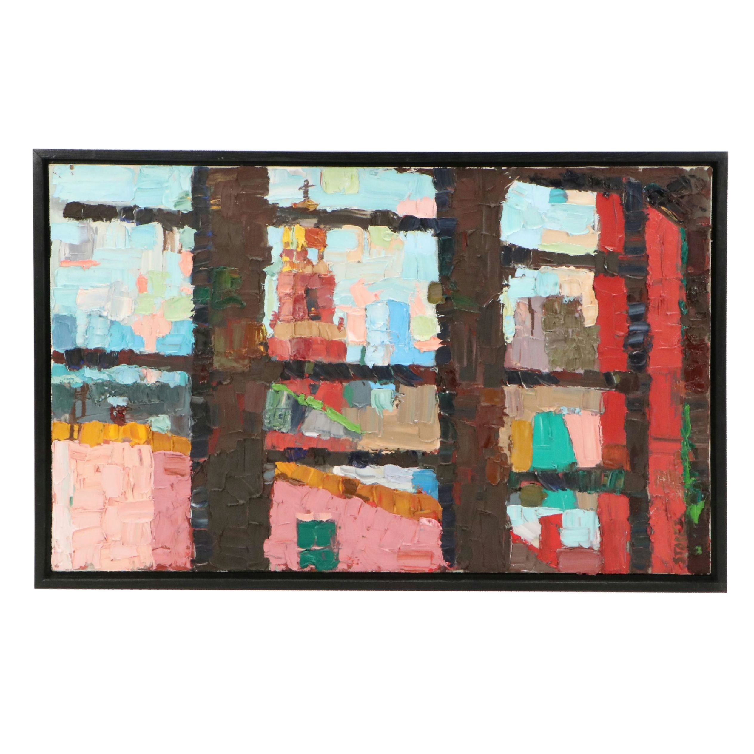 Greg Stoner Impasto Cityscape Oil Painting "City View"