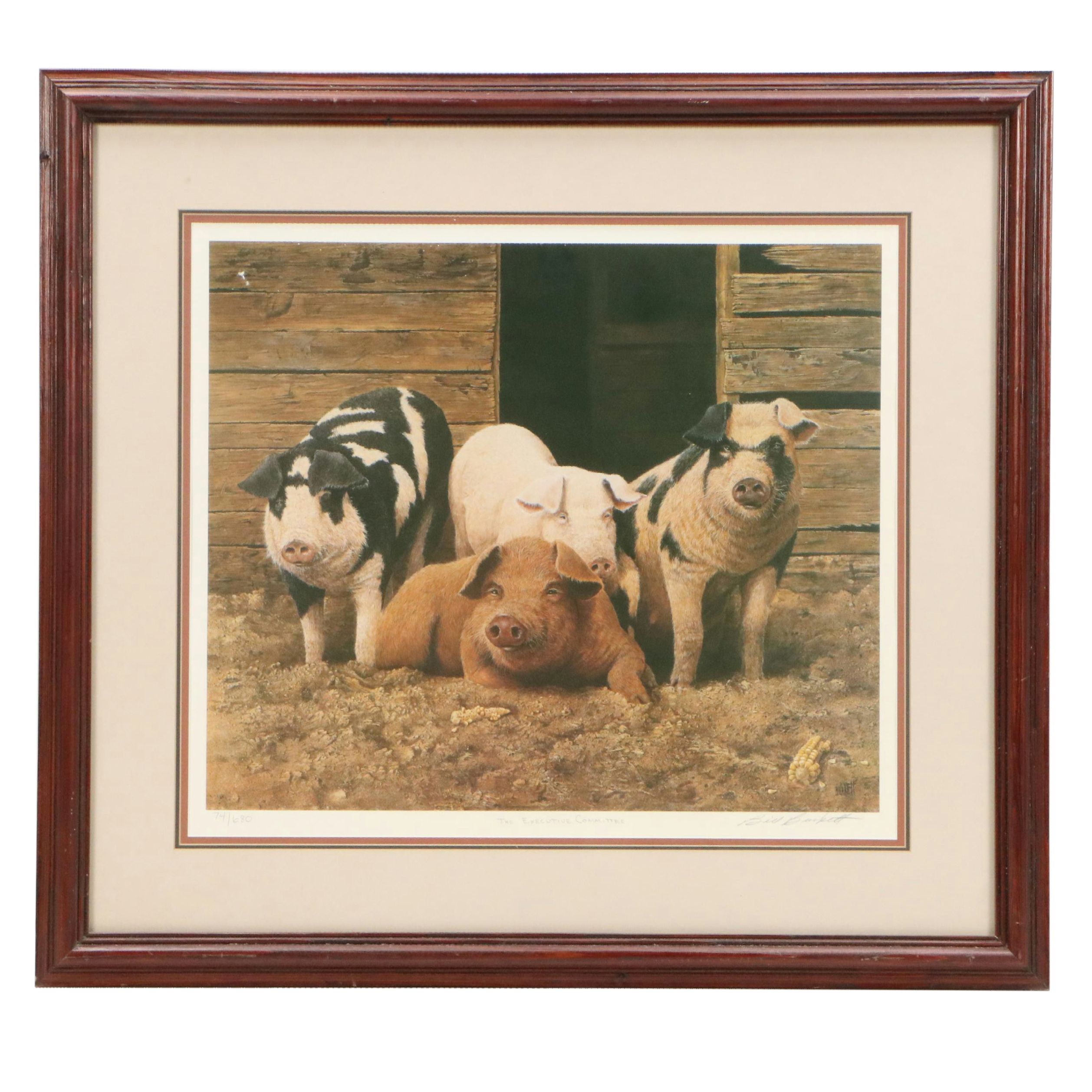 Bill Burkett Offset Lithograph "The Executive Committee"