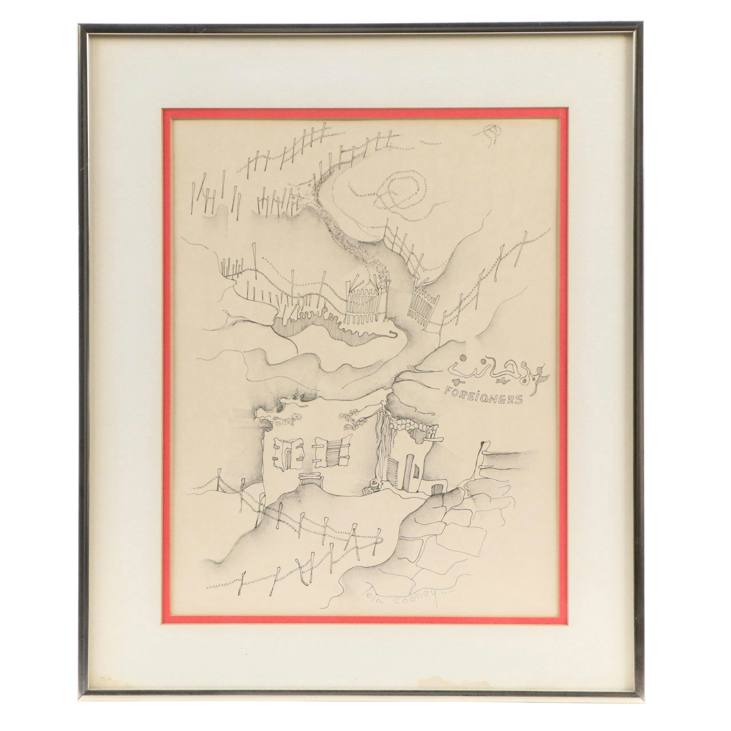 Lela Cooney Lithograph of Abstract Landscape, 20th Century