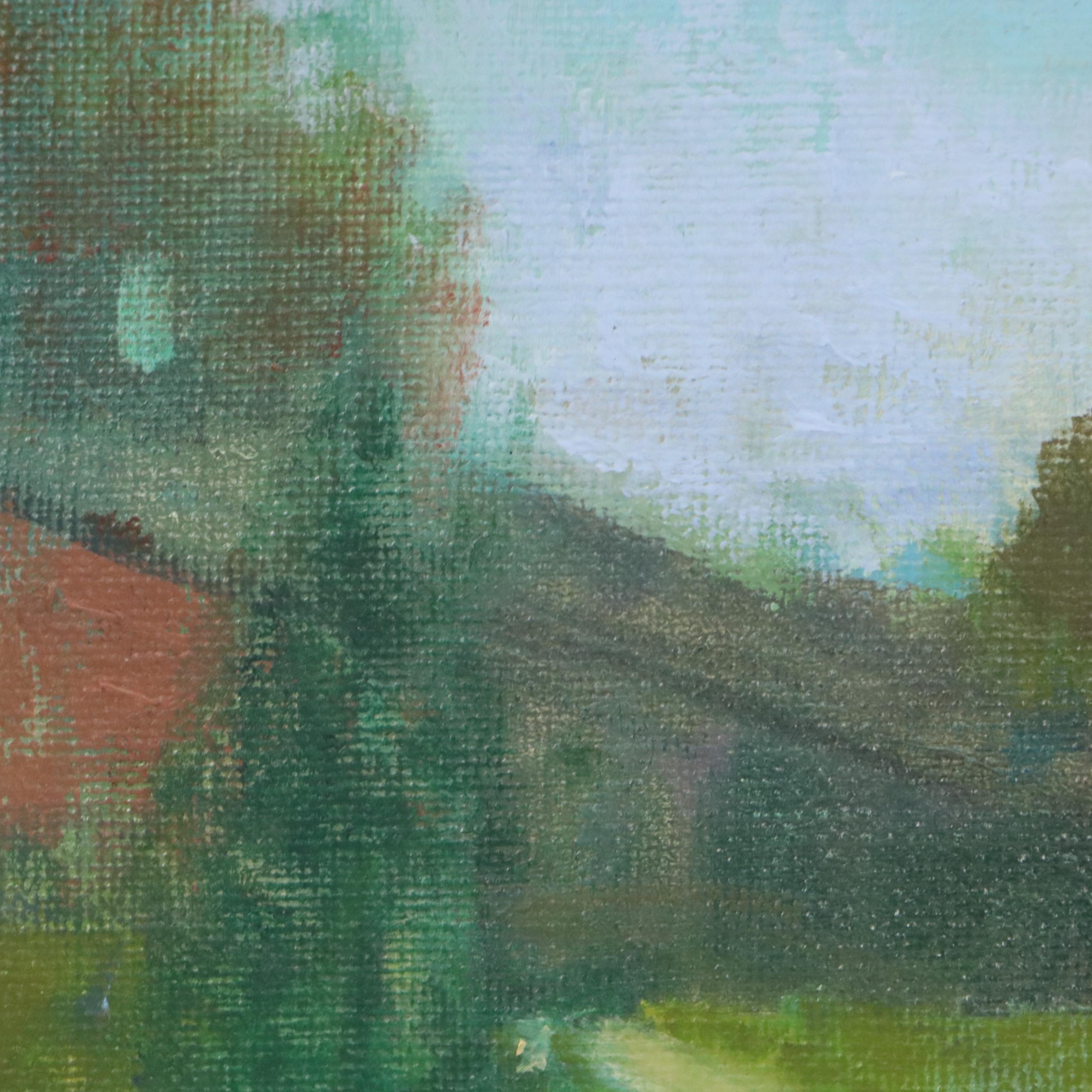 Greg Storer Street Scene Oil Painting "The Suburban," 1992