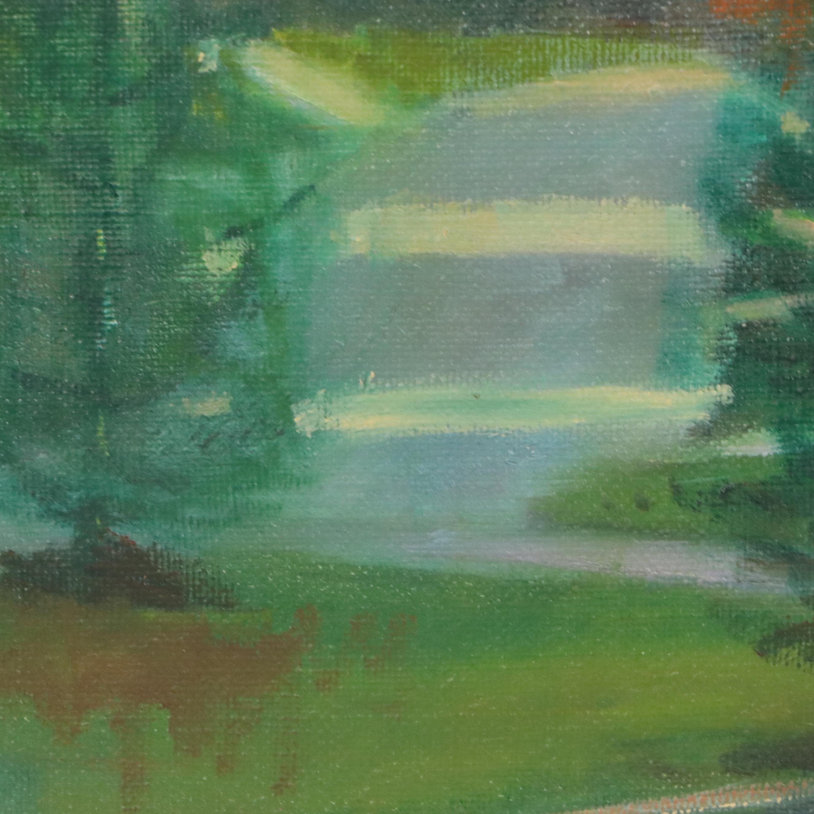 Greg Storer Street Scene Oil Painting "The Suburban," 1992