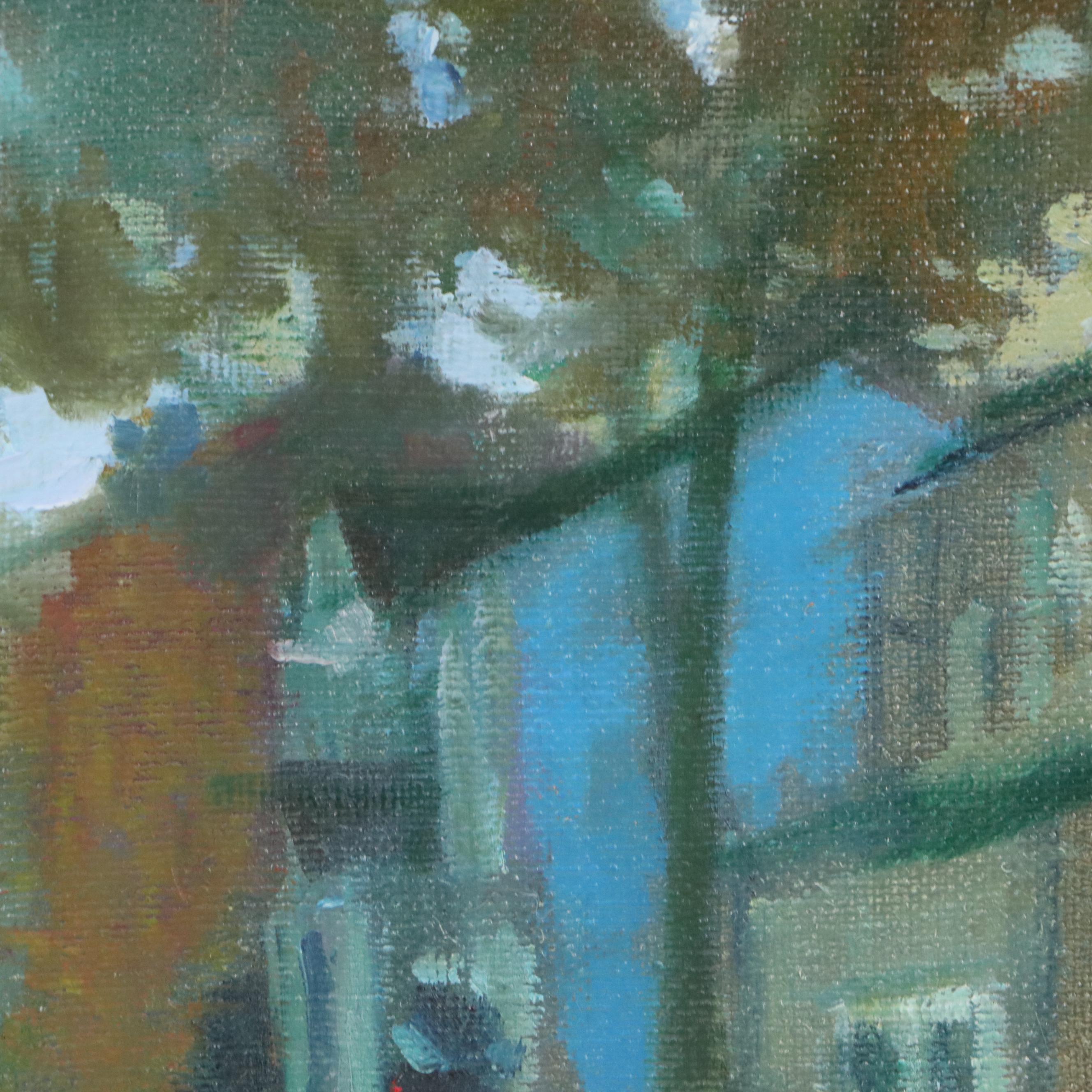 Greg Storer Street Scene Oil Painting "The Suburban," 1992