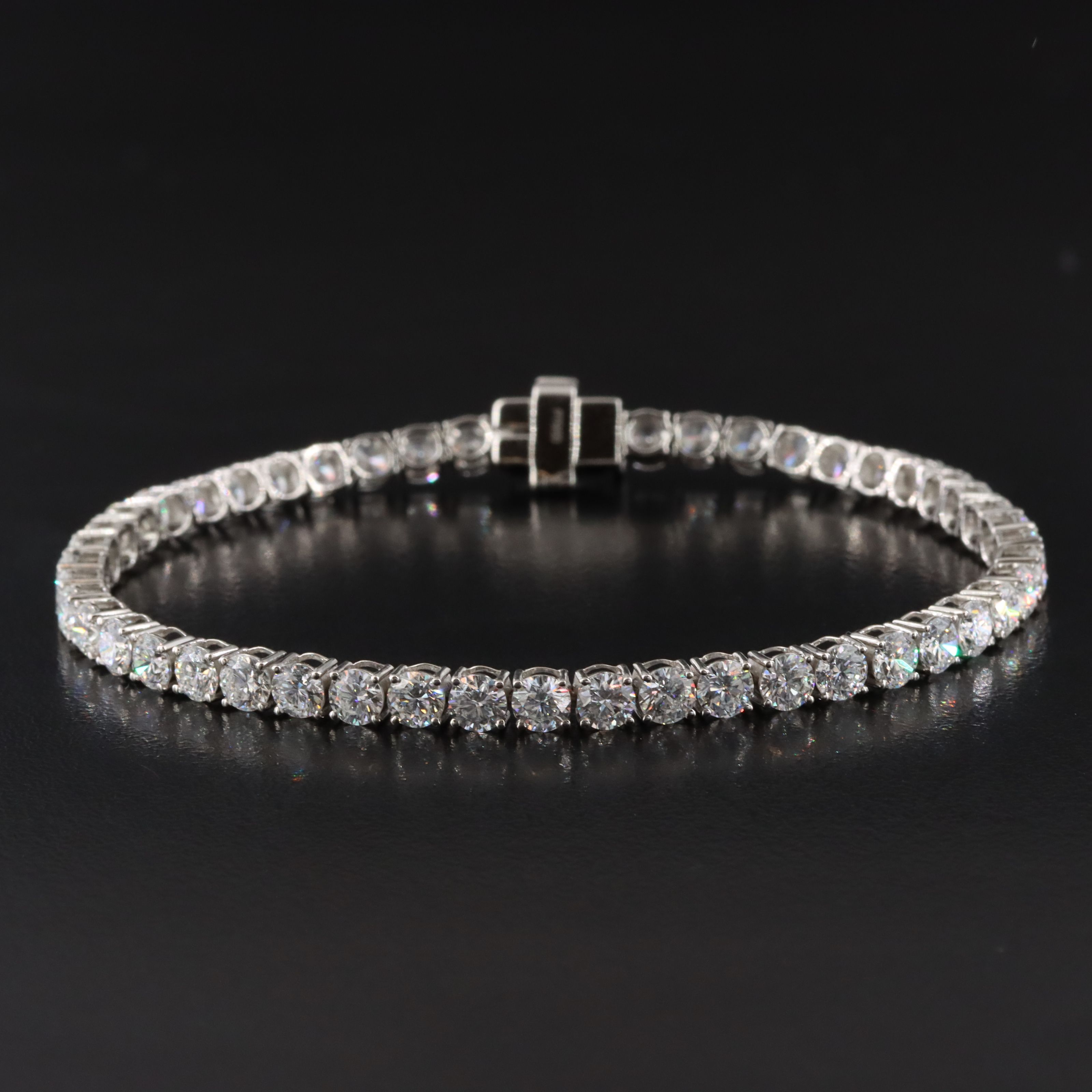 Platinum 9.29 CTW Lab Grown Diamond Line Bracelet