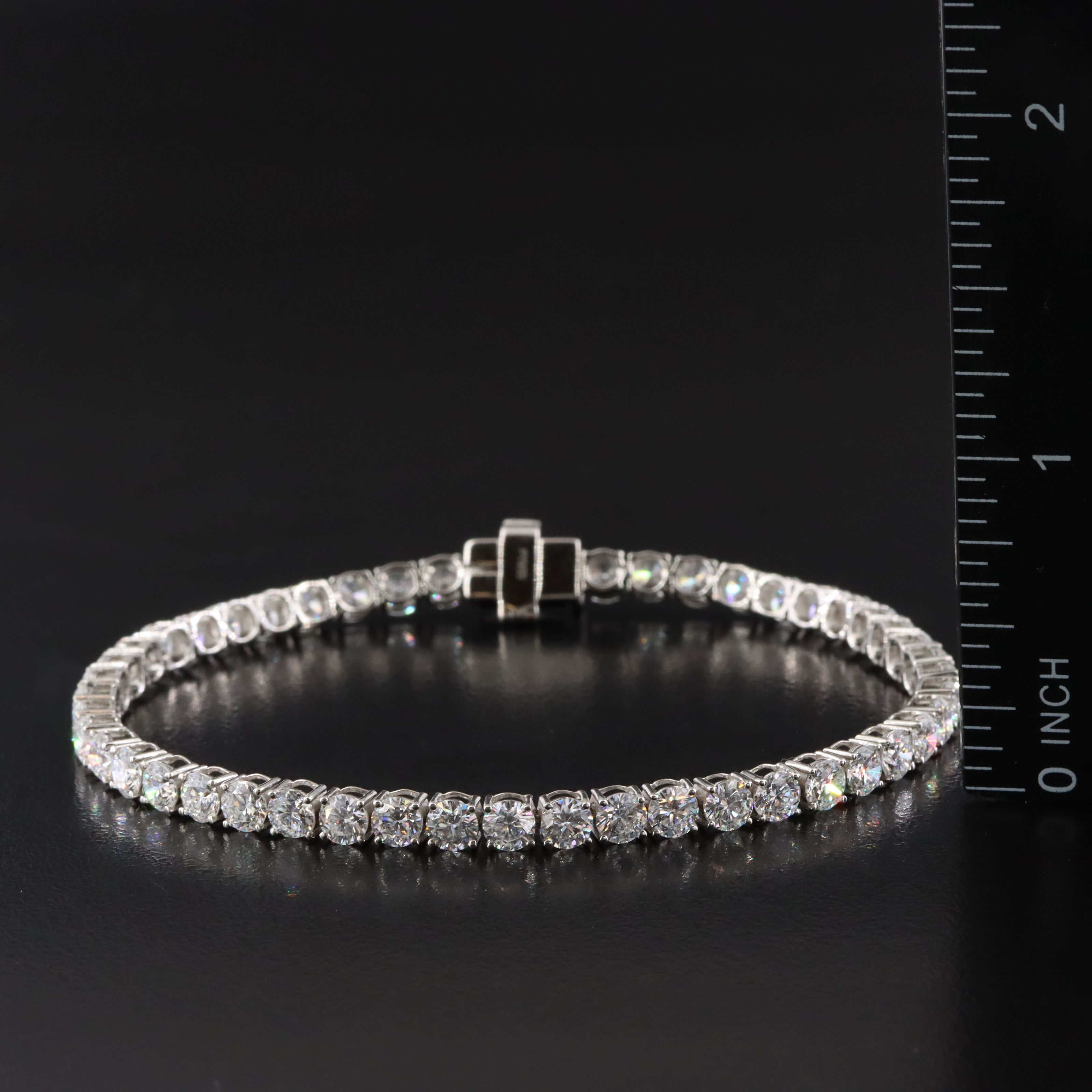 Platinum 9.29 CTW Lab Grown Diamond Line Bracelet