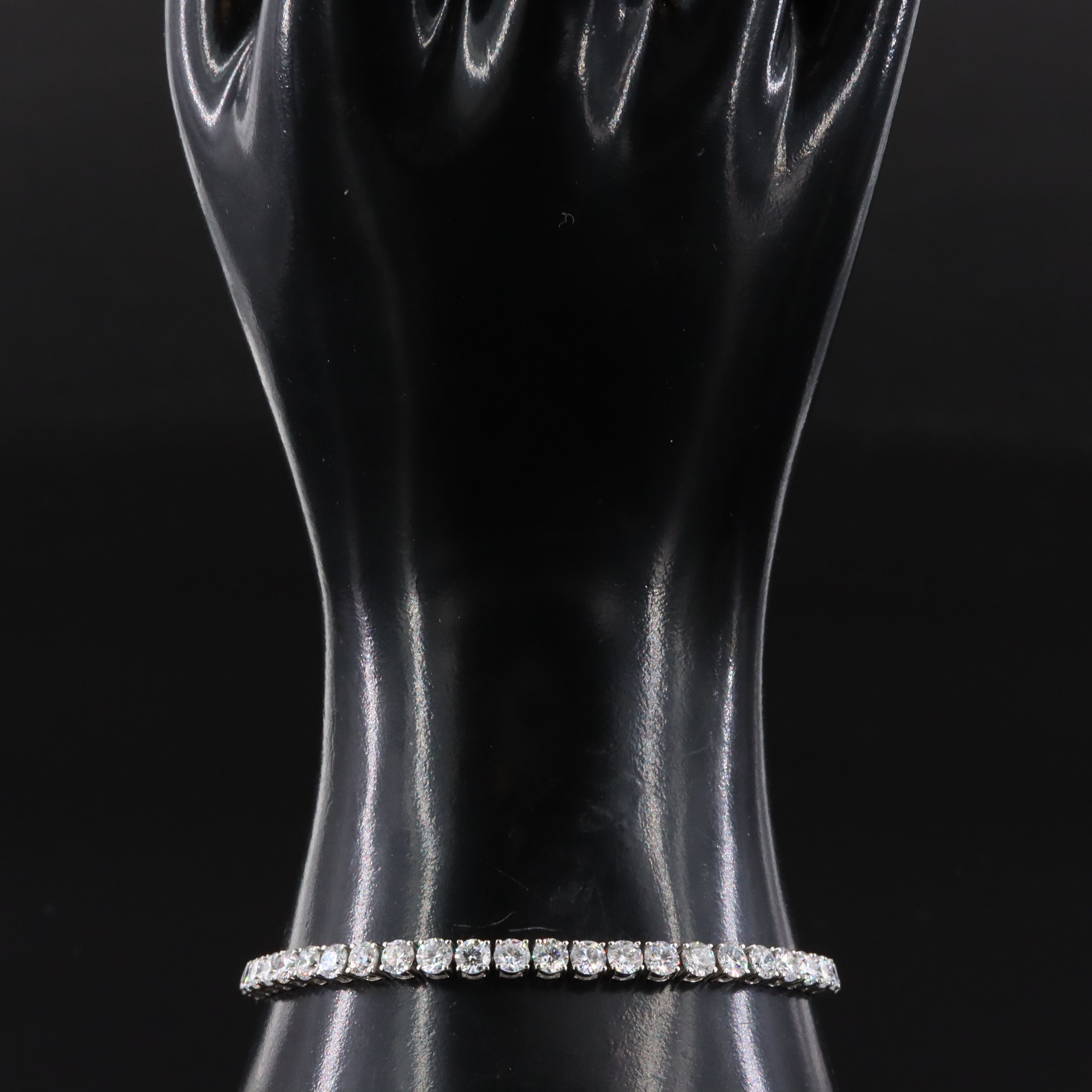 Platinum 9.29 CTW Lab Grown Diamond Line Bracelet