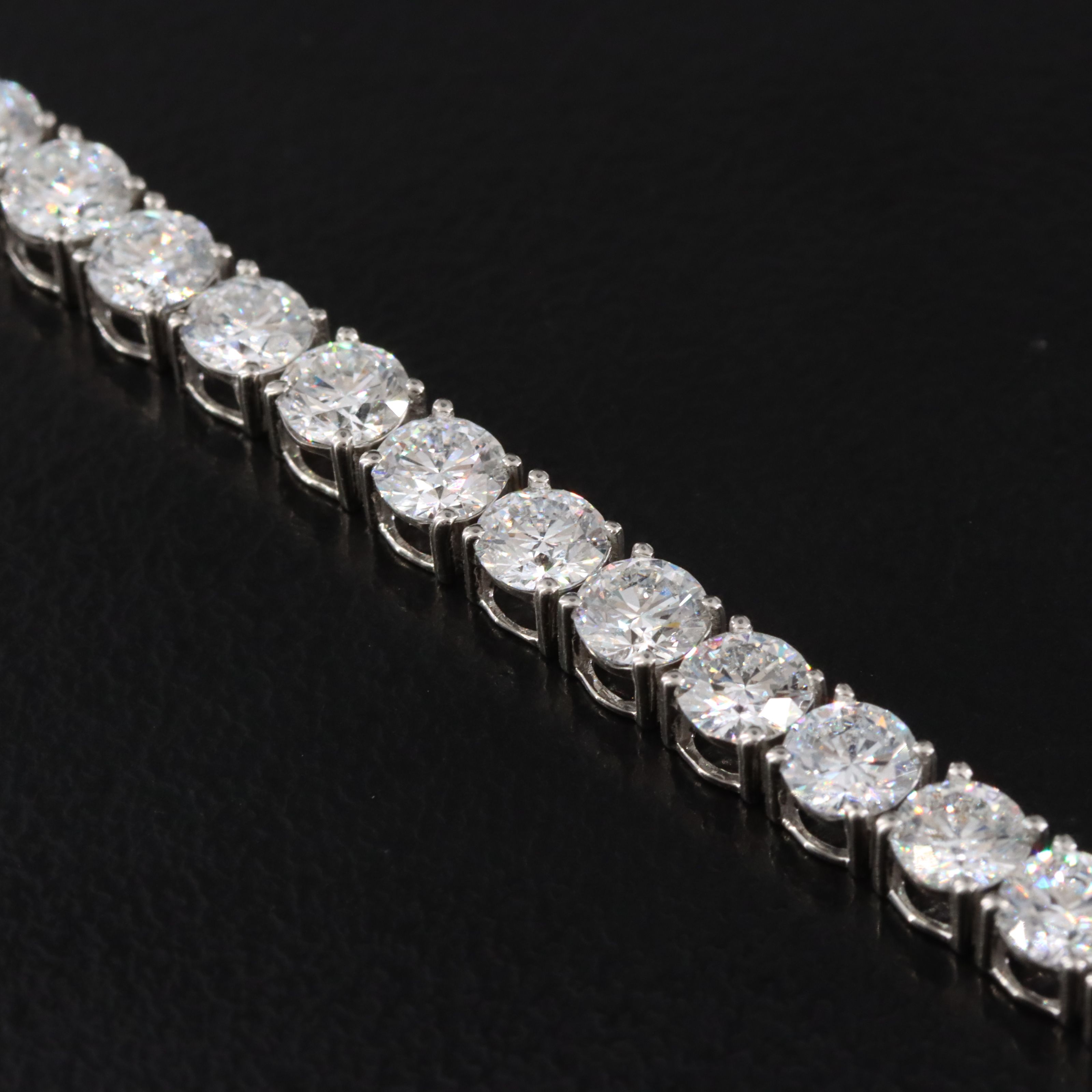 Platinum 9.29 CTW Lab Grown Diamond Line Bracelet