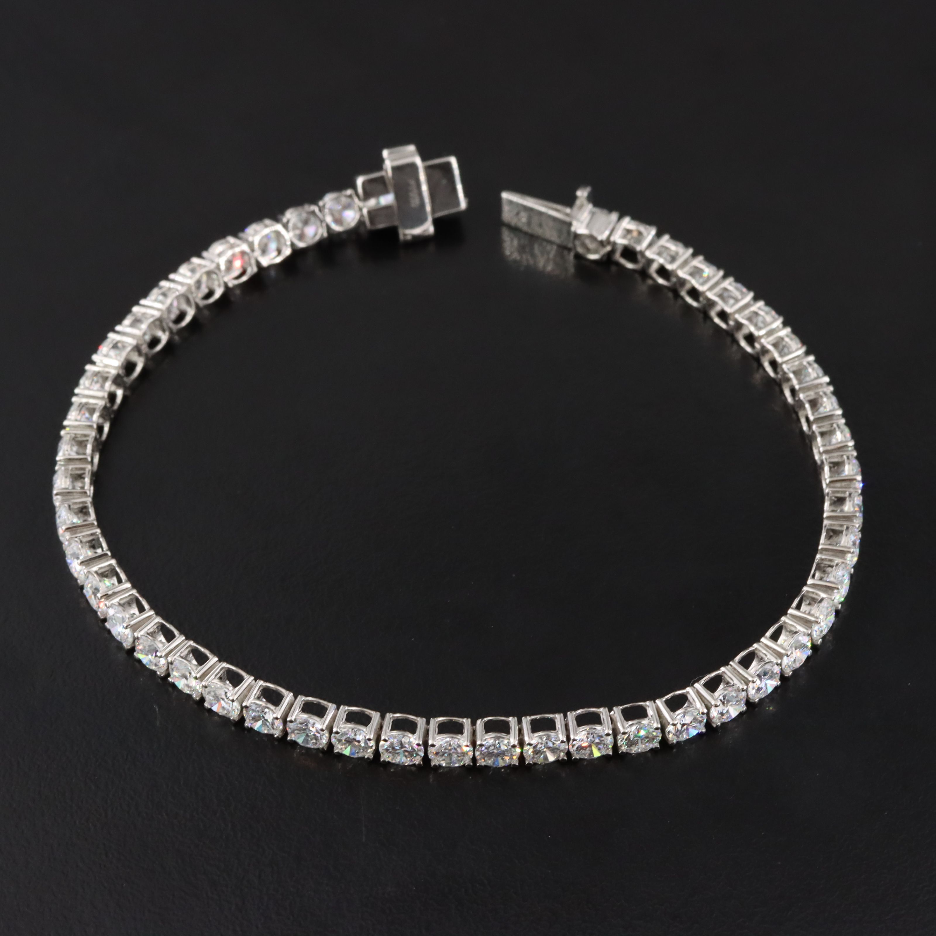 Platinum 9.29 CTW Lab Grown Diamond Line Bracelet