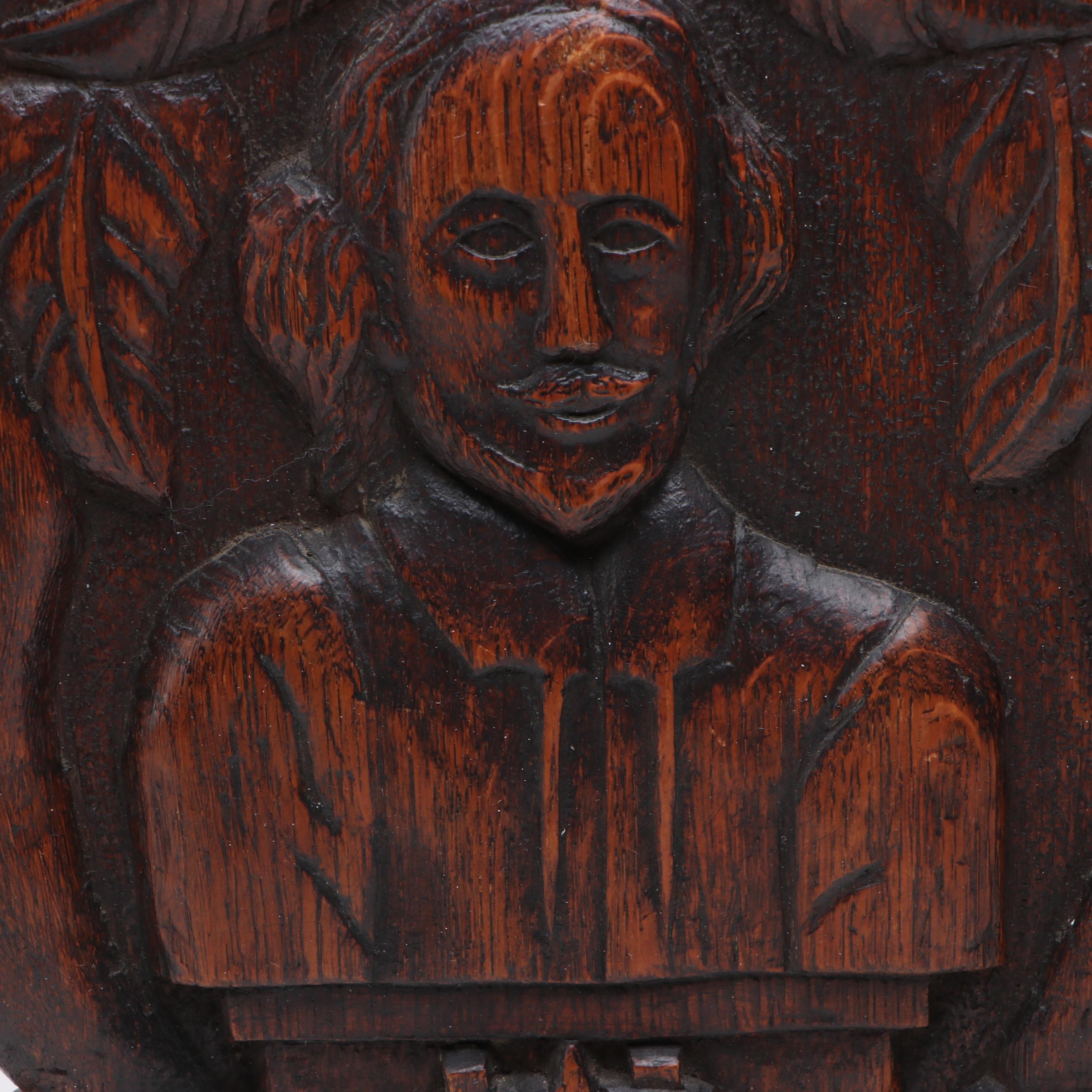 William Shakespeare Carved Wood Wall Plaque