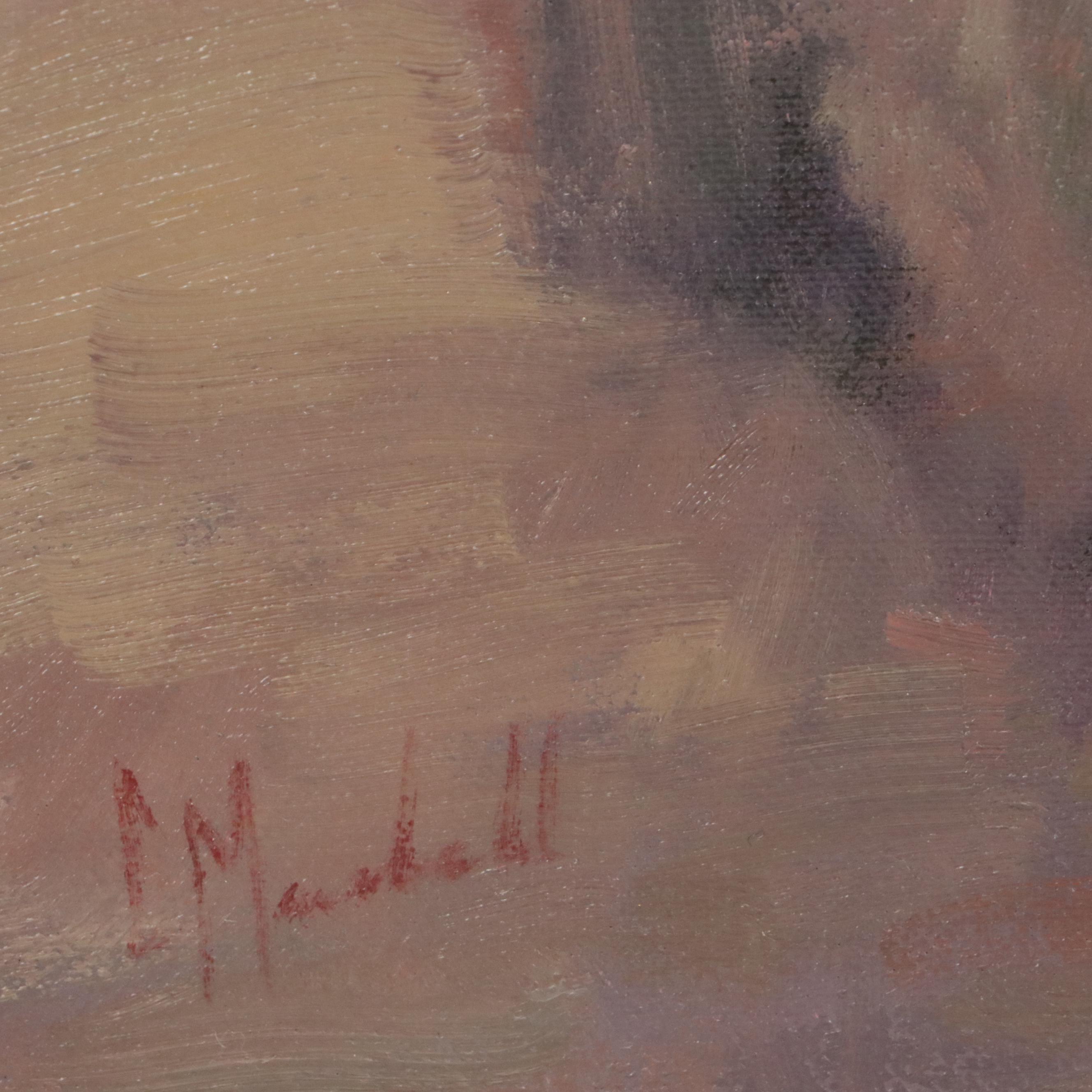 Chuck Marshall Oil Painting "Blooming Cactus," Circa 2000