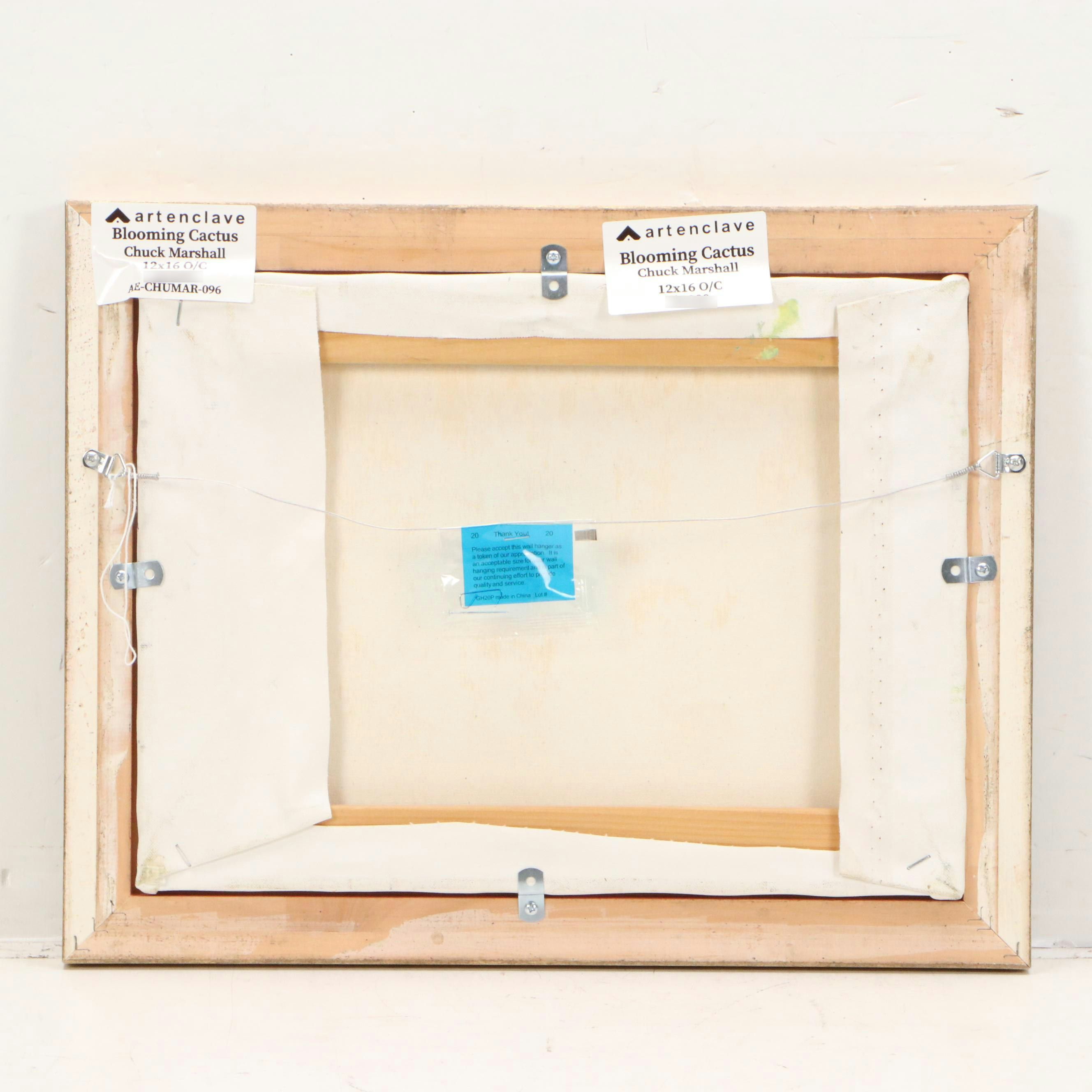 Chuck Marshall Oil Painting "Blooming Cactus," Circa 2000