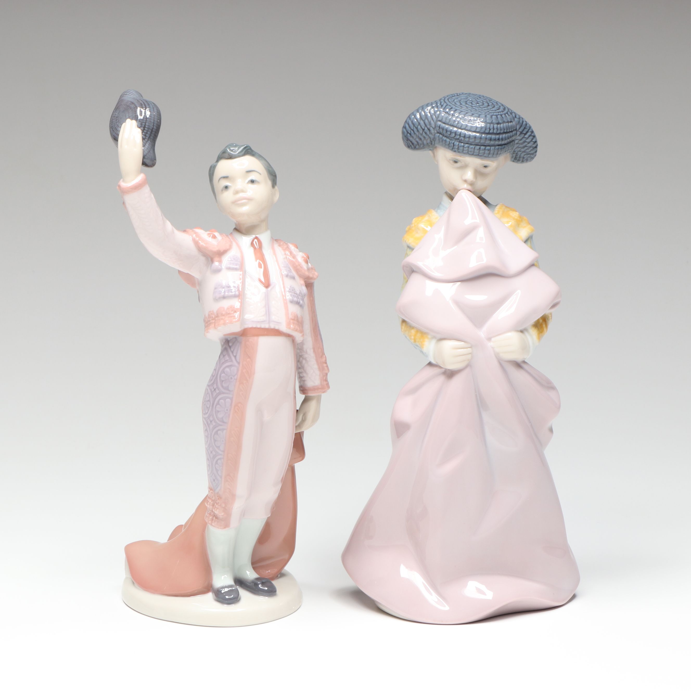 Lladró "Little Matador" and "Timid Torero" Porcelain Figures
