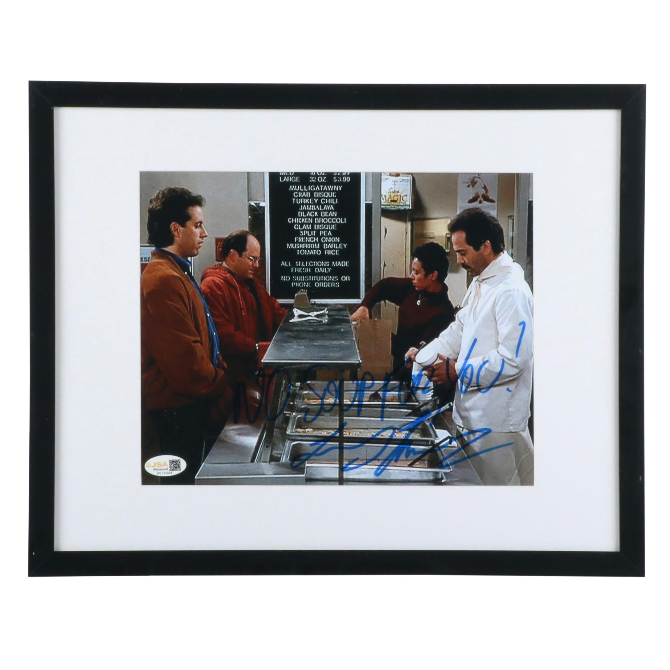 Larry Thomas Signed “No Soup For You!” Seinfeld Print in Matted Frame, JSA