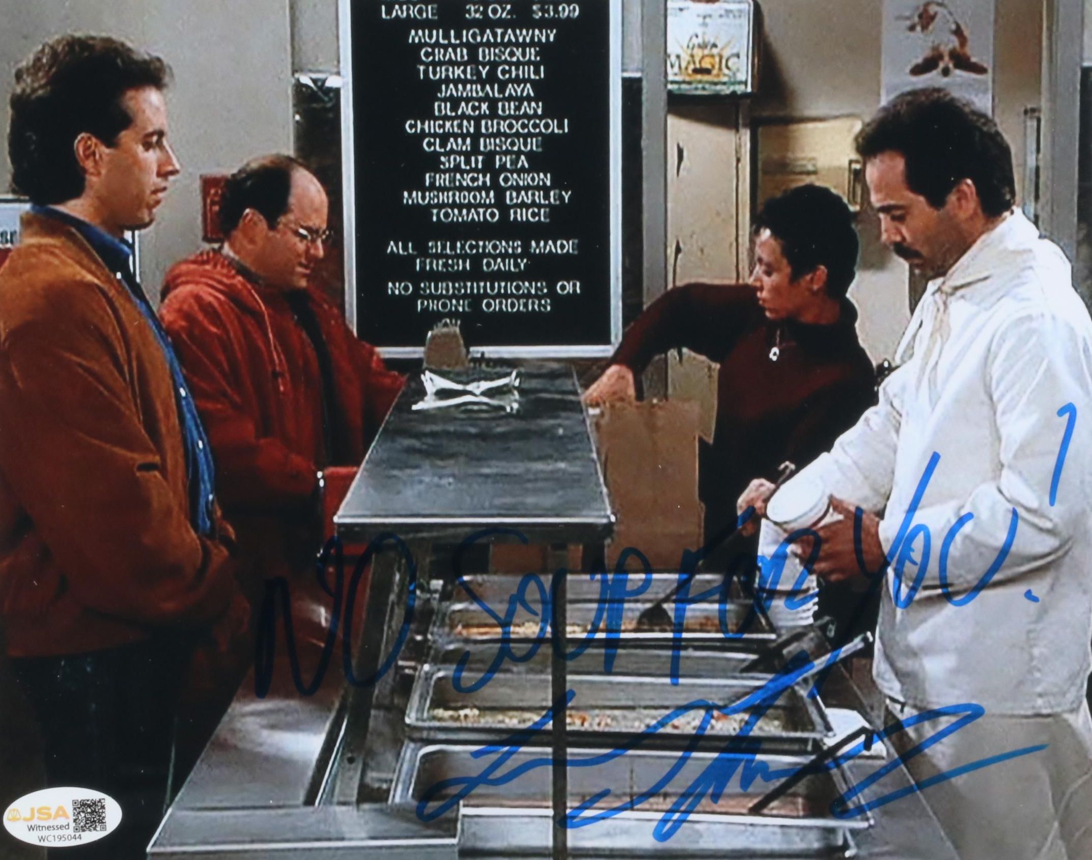 Larry Thomas Signed “No Soup For You!” Seinfeld Print in Matted Frame, JSA