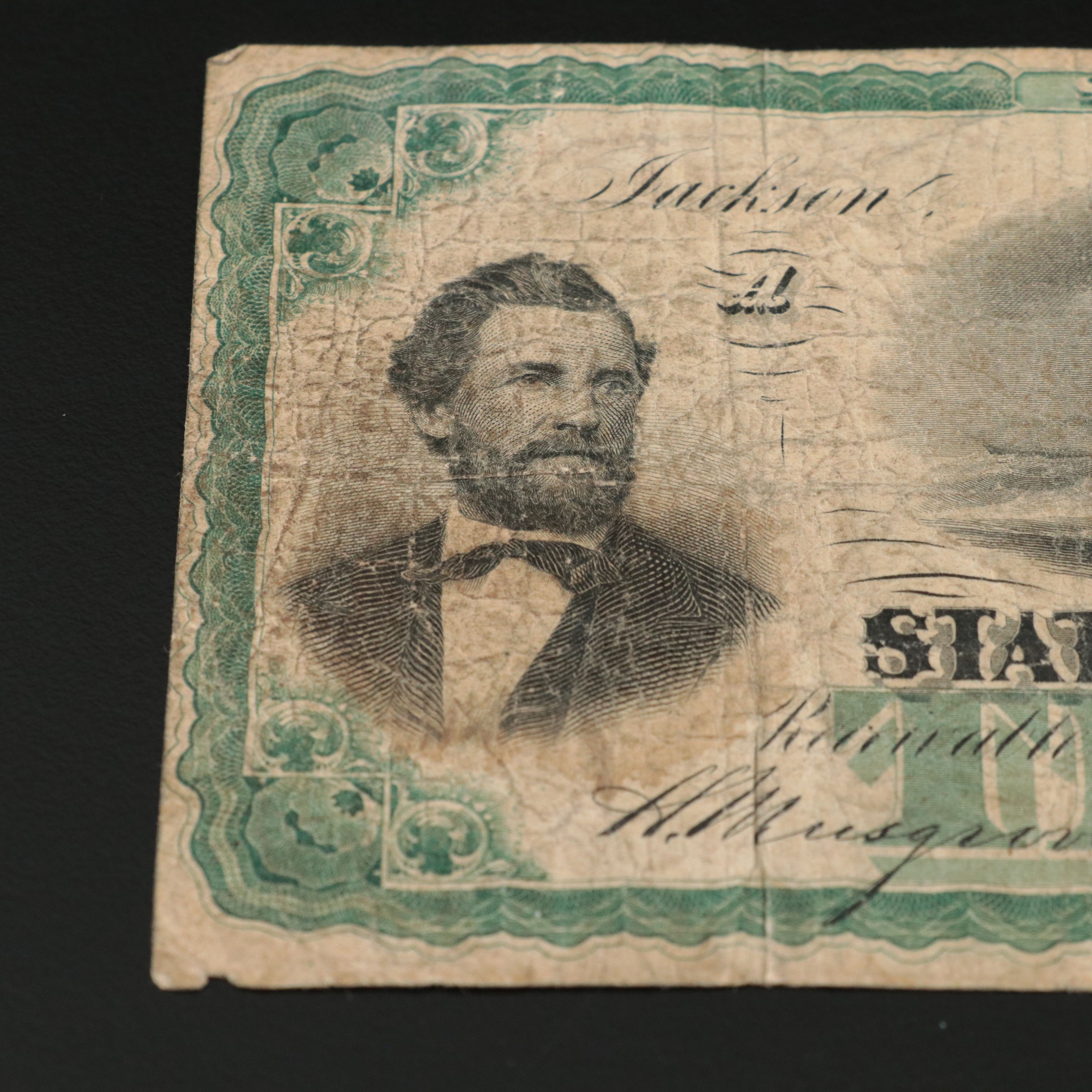 1870 Mississippi Three Dollar Obsolete Bank Note